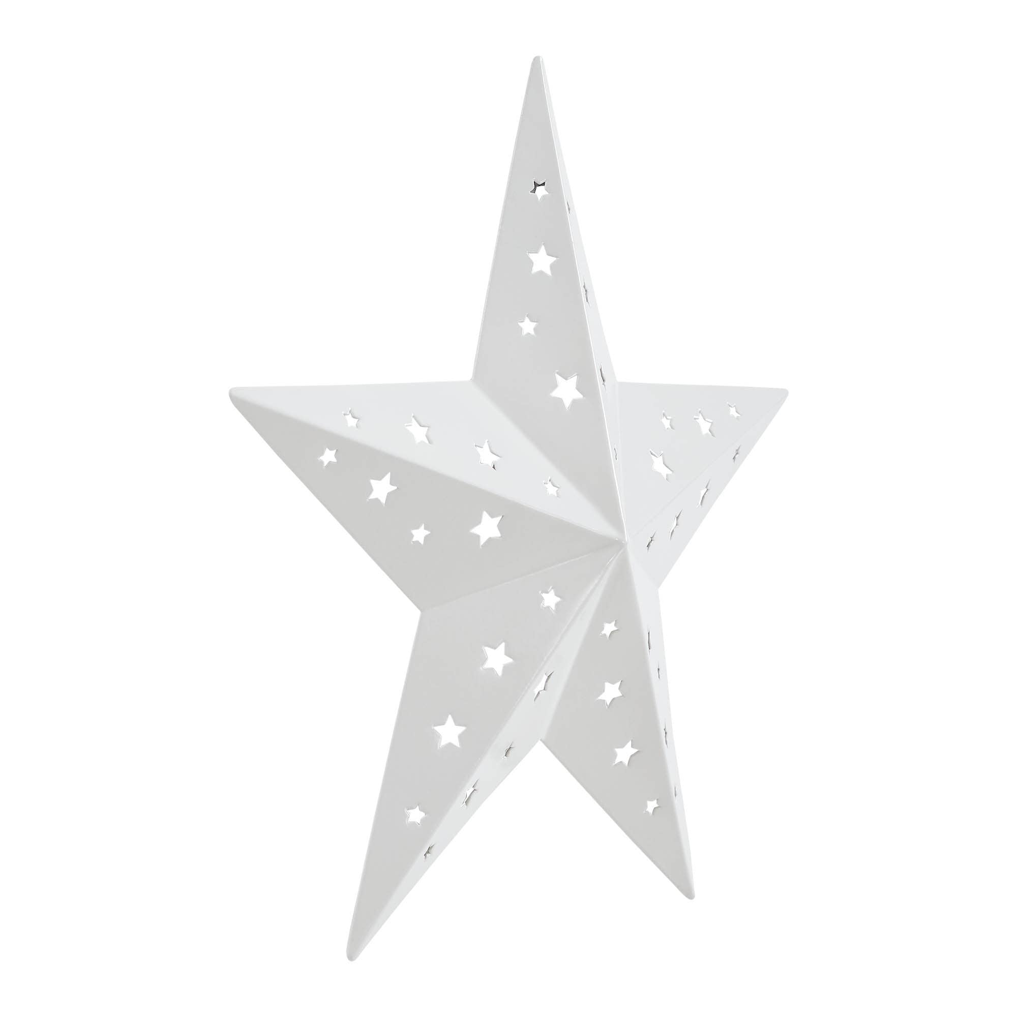 Metal Star Punched White 12x12