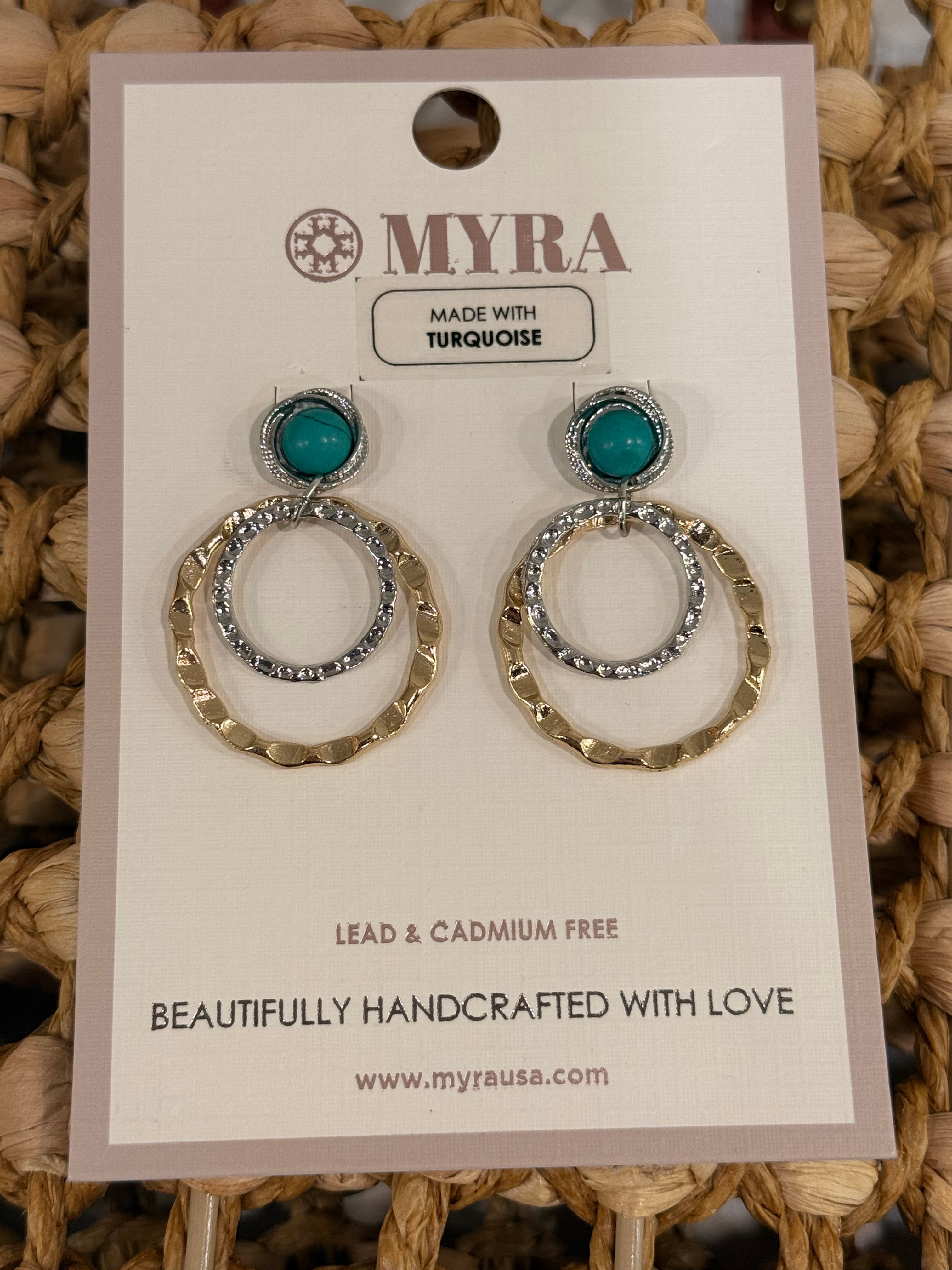 High Plains Halo Earrings in Saddle Blue Myra Bag