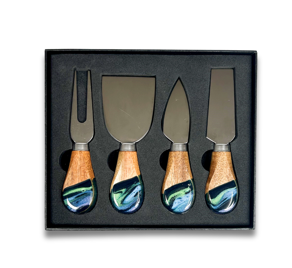 Resin Coated Cheese Knife Set - Set of 4