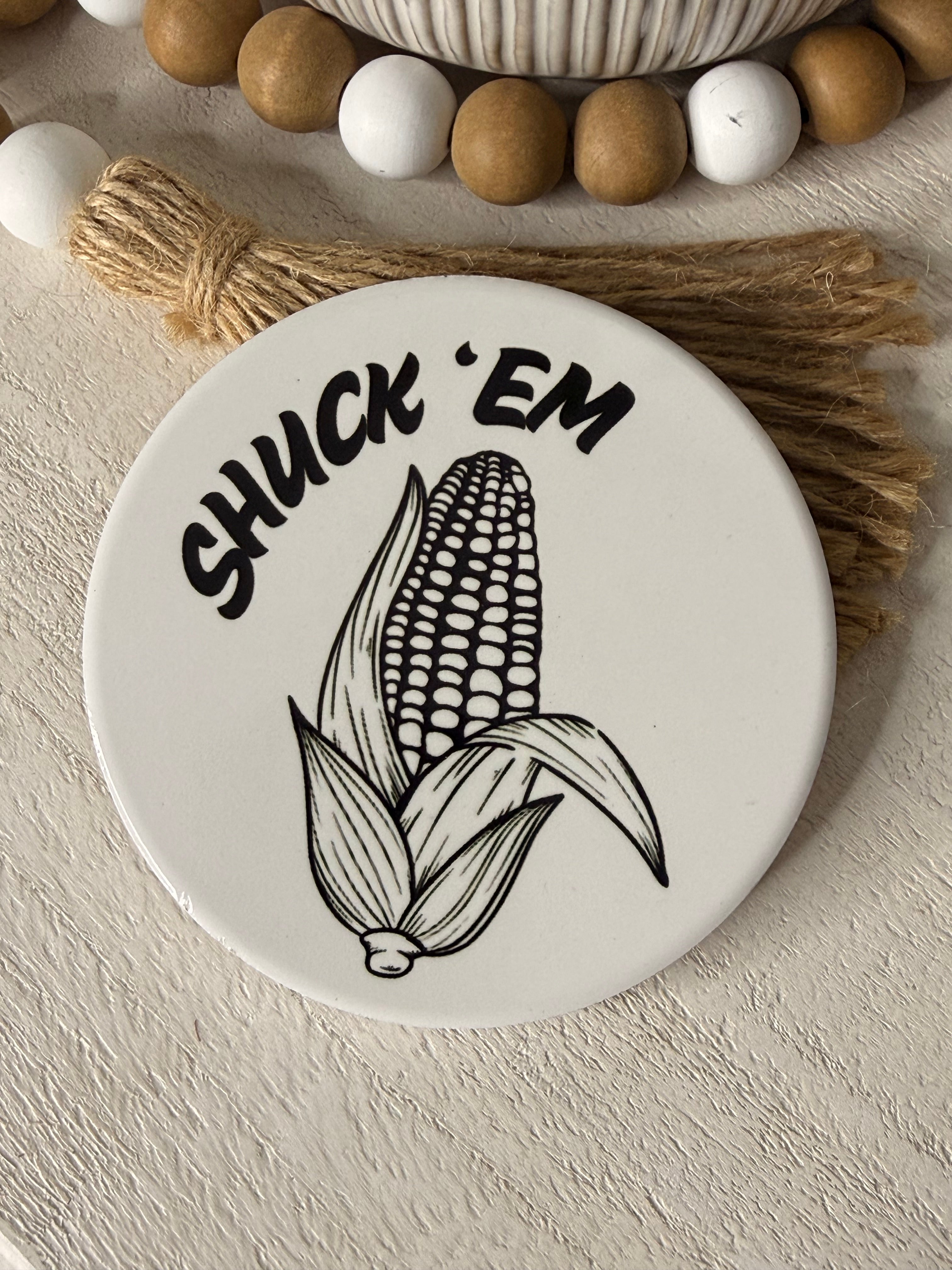 Shuck ‘Em Ceramic Coaster