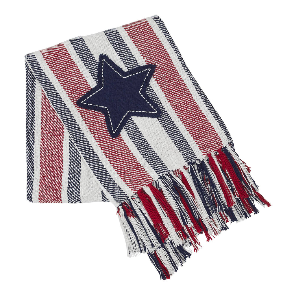 Americana Red White Blue Stripe Throw Blanket 50x60