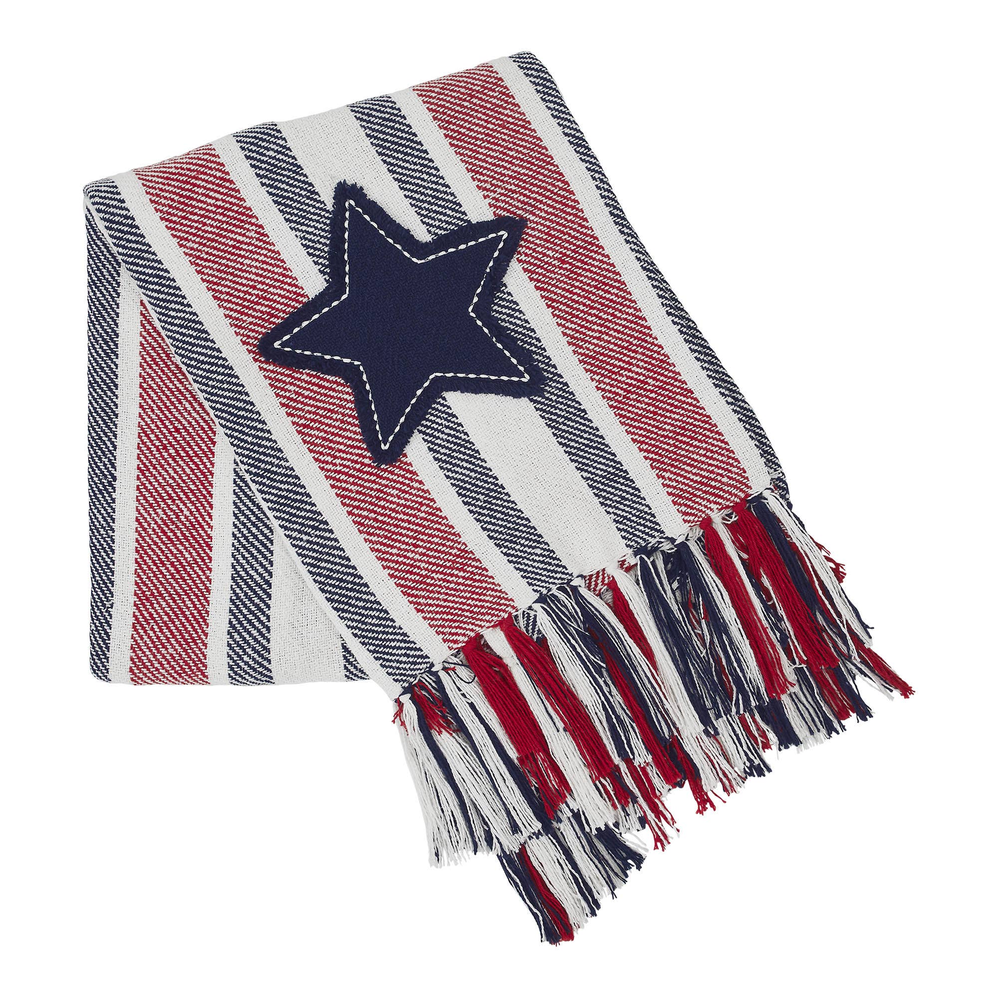 Americana Red White Blue Stripe Throw Blanket 50x60