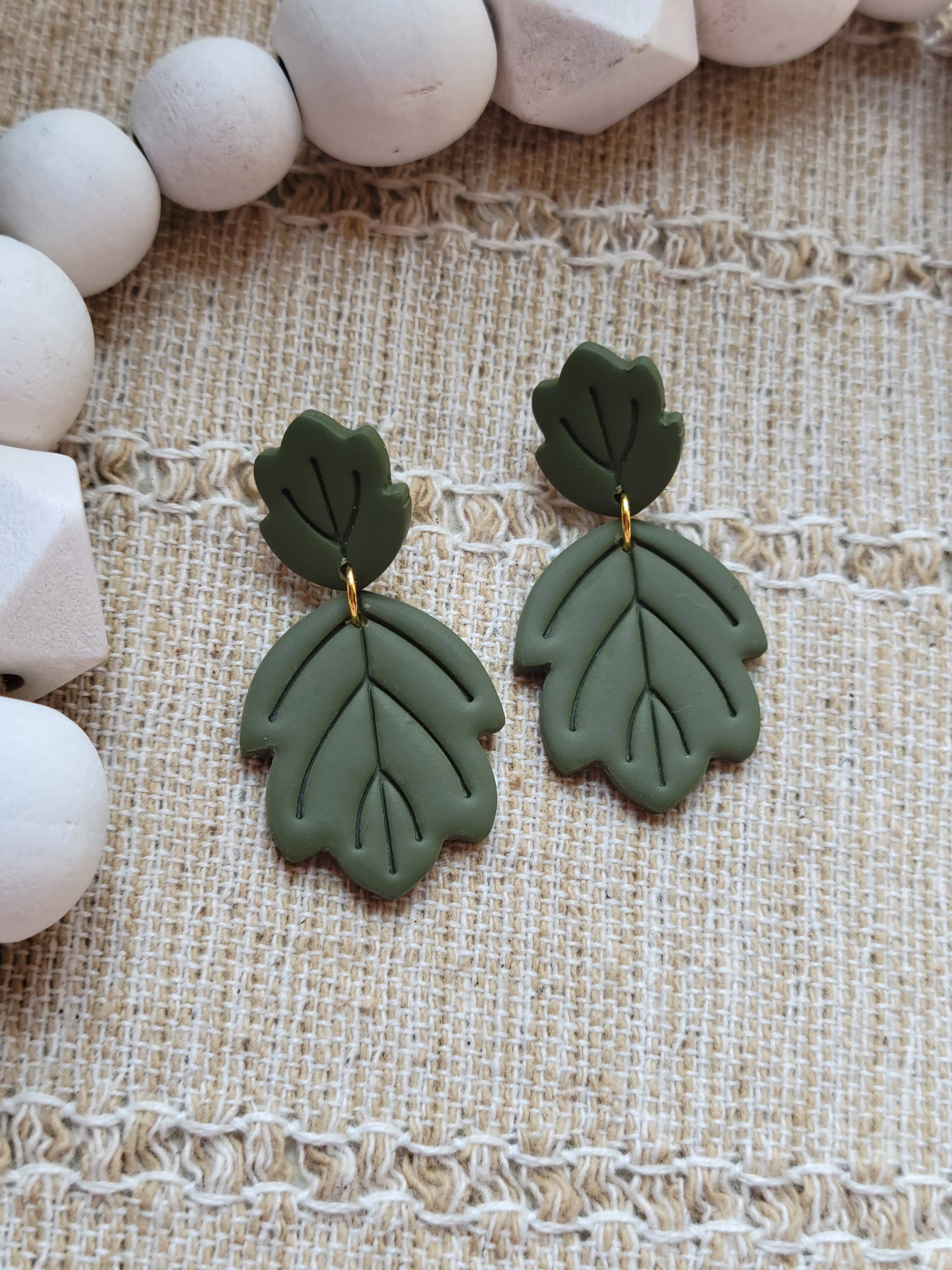 The Leaf Dangles - Polymer Clay Dangle Earrings
