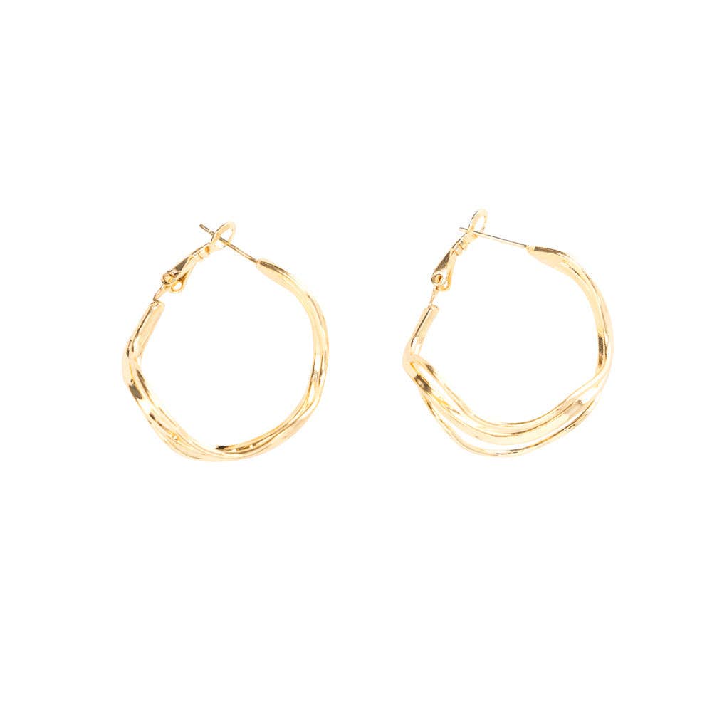 Golden Wave Earrings Myra Bag