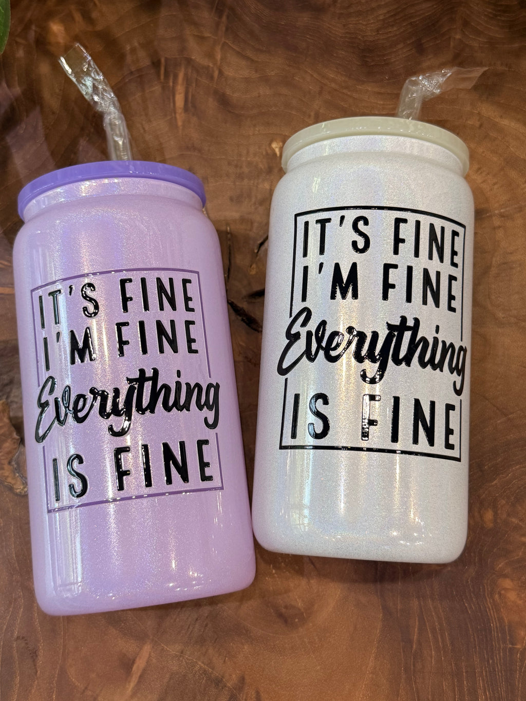 It's Fine. I'm Fine. Shimmer Libbey Glass 16oz