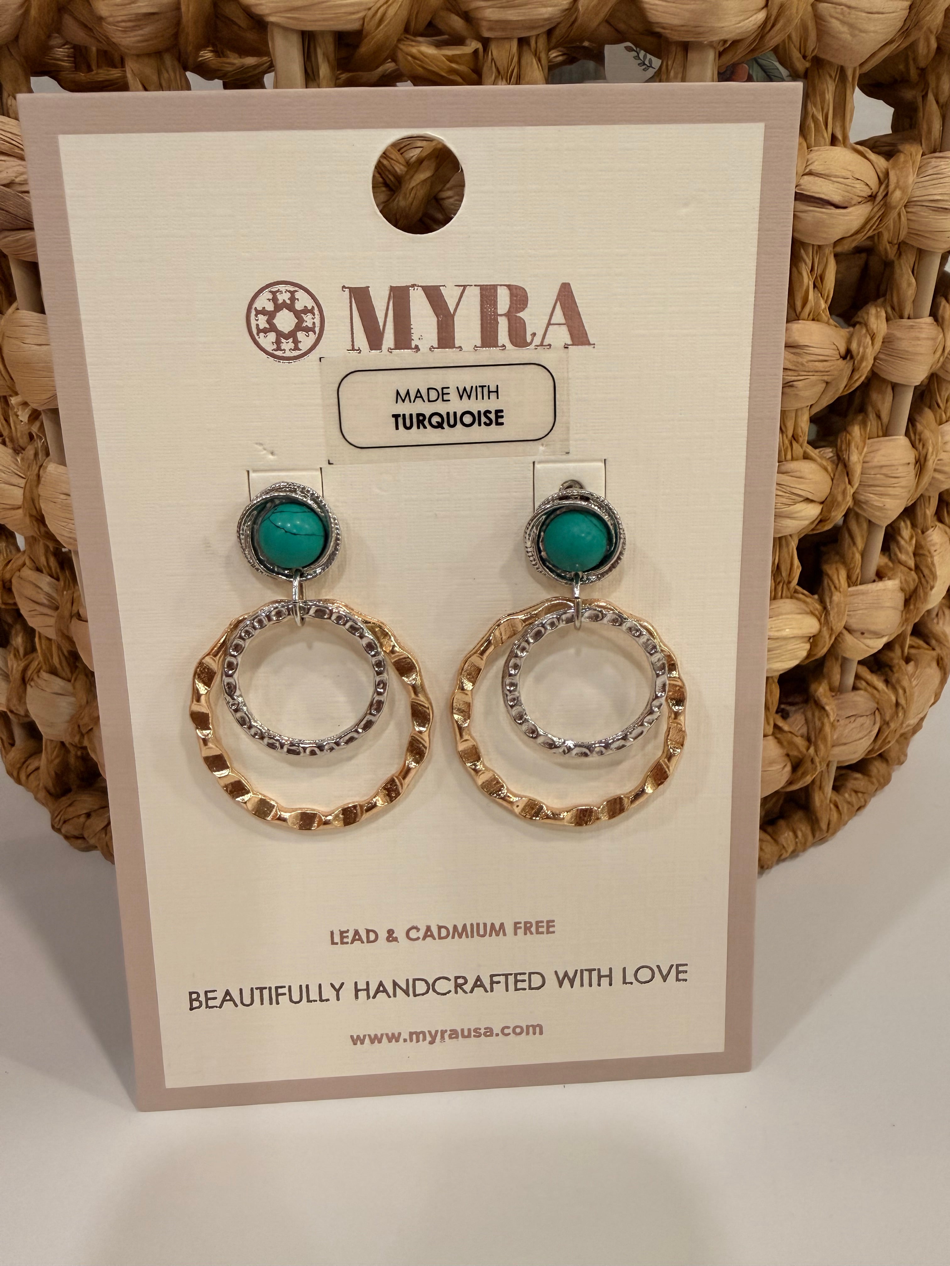 High Plains Halo Earrings in Saddle Blue Myra Bag