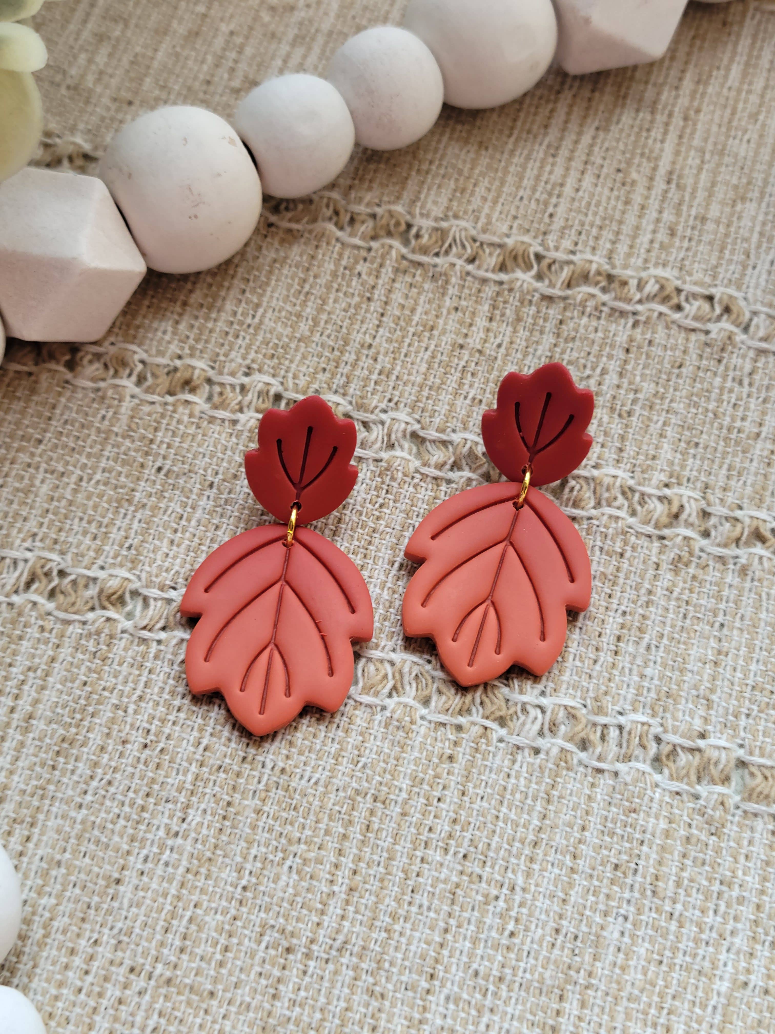 The Leaf Dangles - Polymer Clay Dangle Earrings