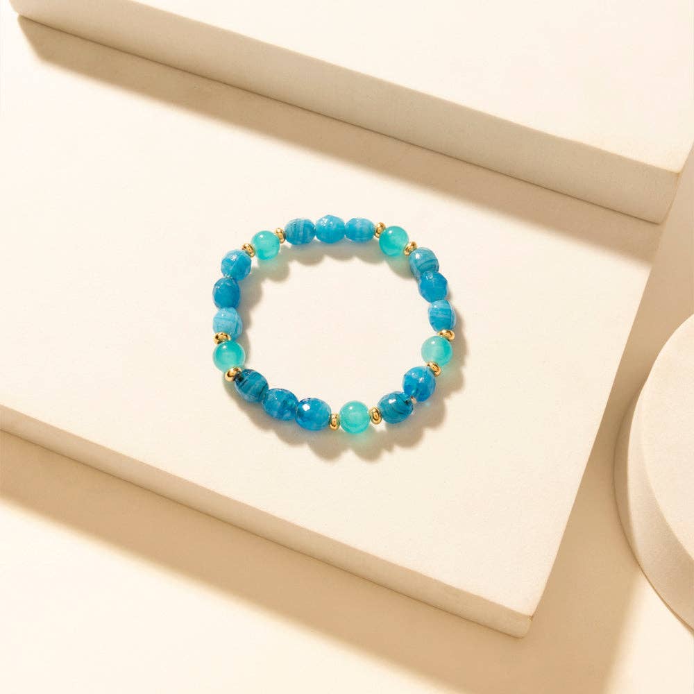 Boho Graffiti Stack Bracelet in Prairie Blue Myra Bag