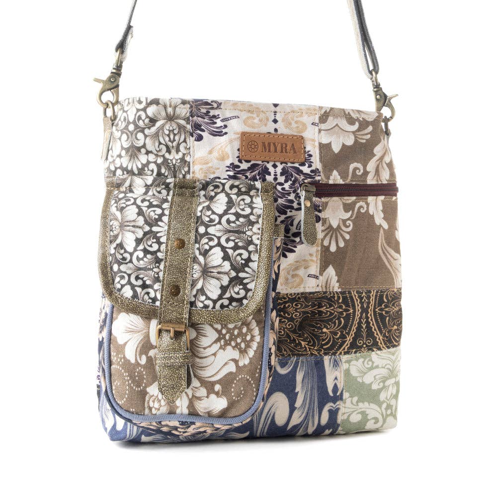 Mossbloom upcycled canvas Myra Bag for Women in olive