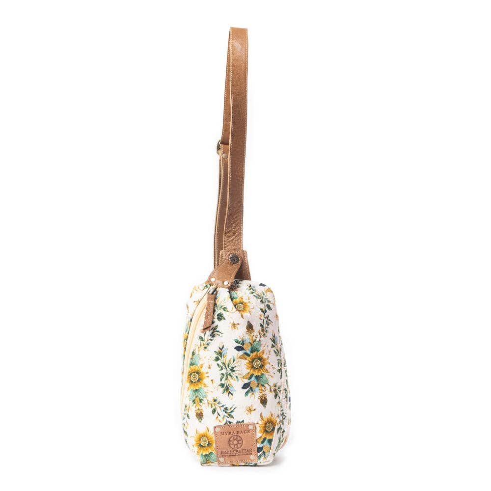 Oasis Blooms Fanny Pack In Brown & White Myra Bag
