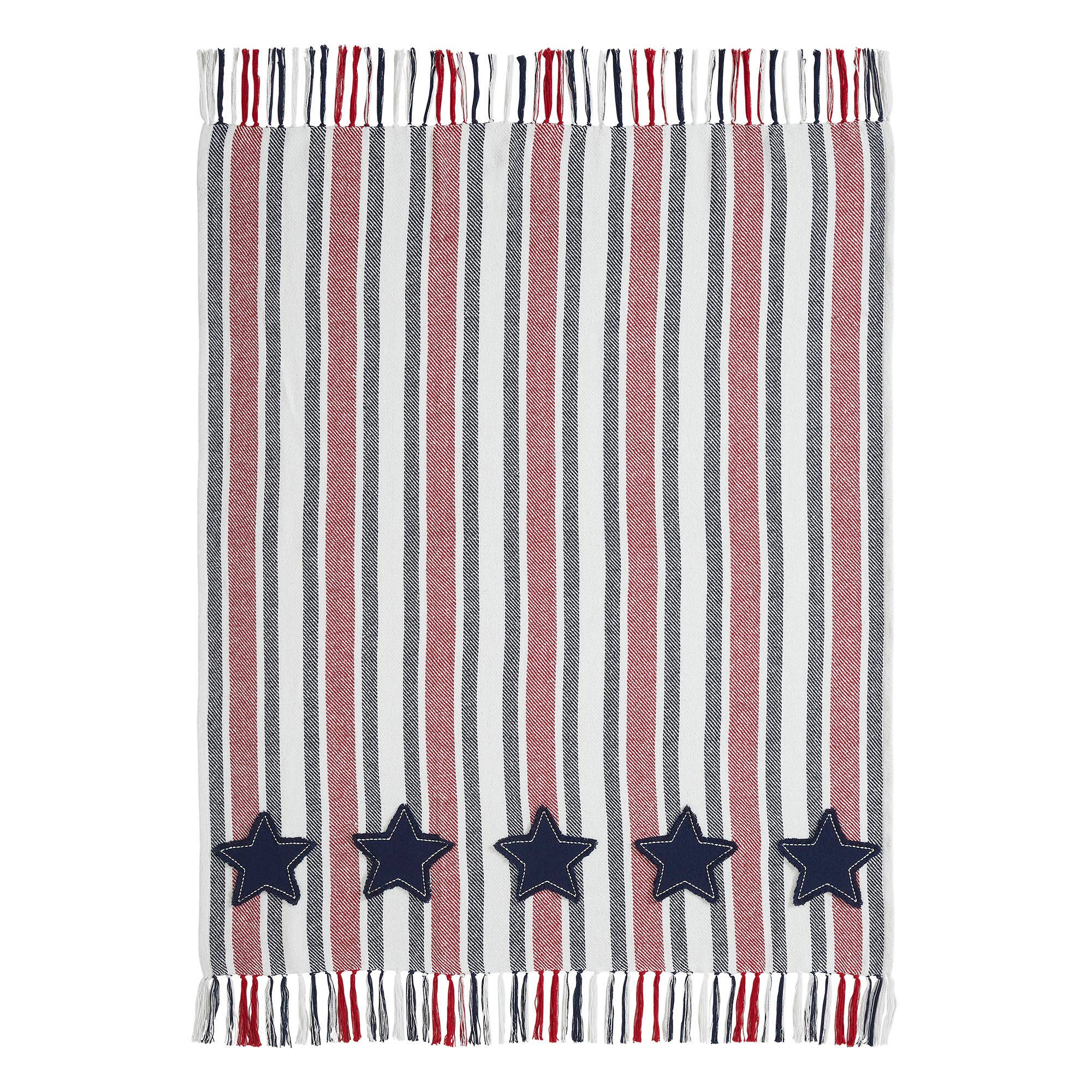 Americana Red White Blue Stripe Throw Blanket 50x60
