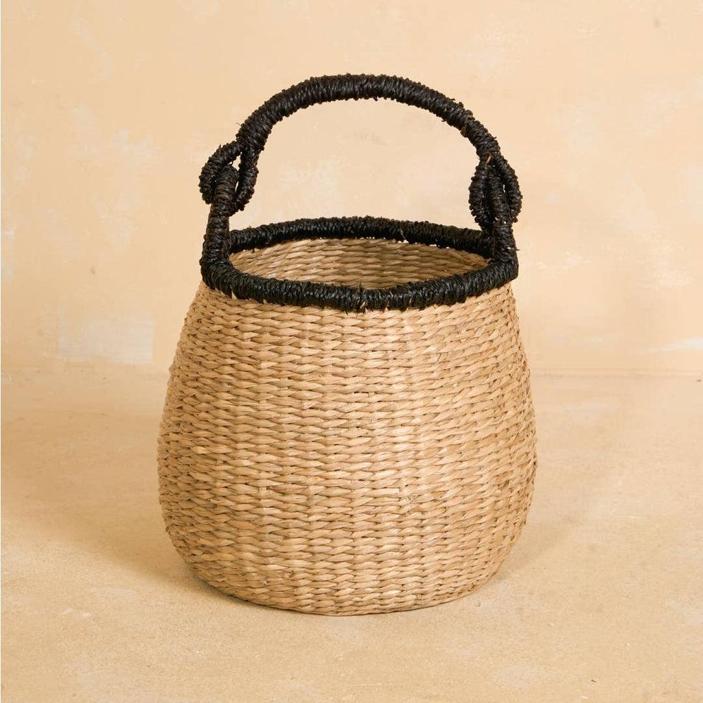 Round Seagrass Basket with Handle