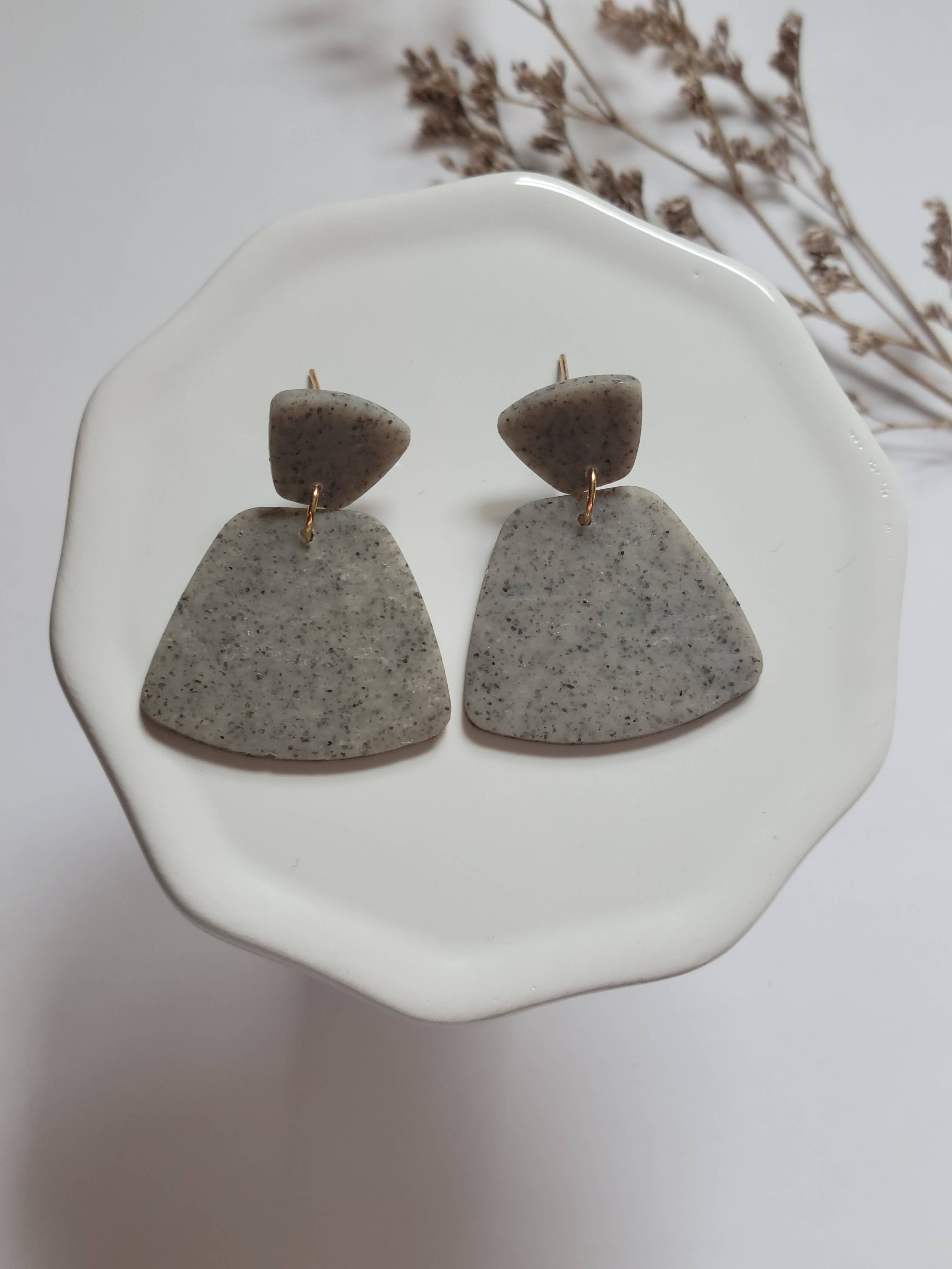 The Granite Set- Polymer Clay Dangle Earrings