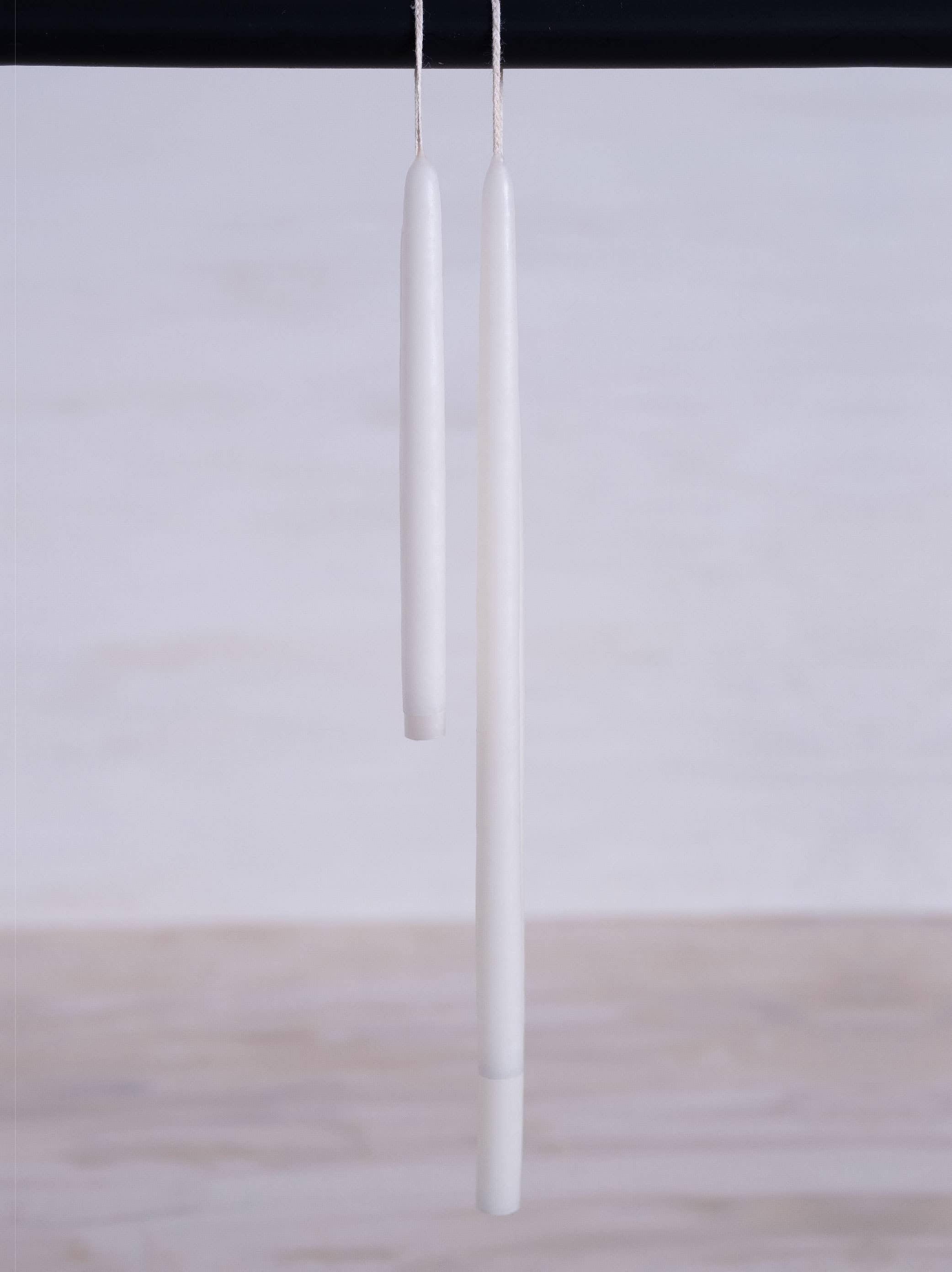 Skinny Tapered Candles - Shell White