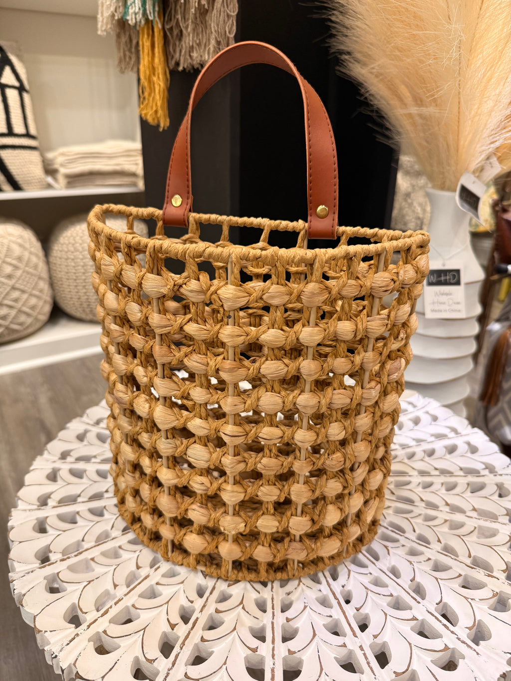 Water Hyacinth Hanging Wicker Baskets