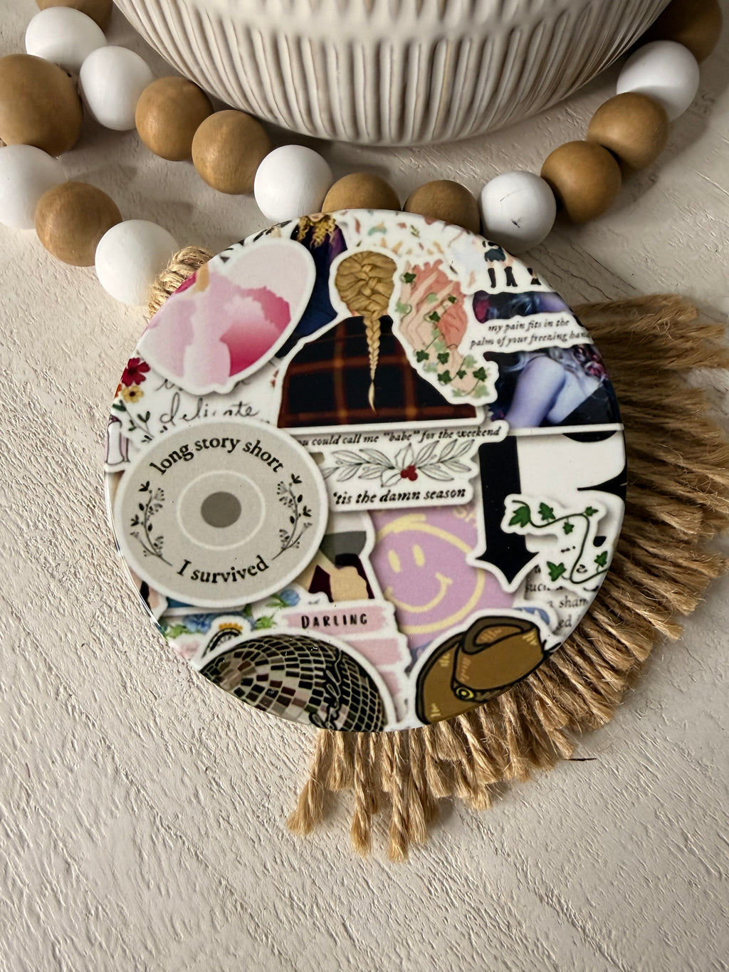 TS Collage Ceramic Coaster