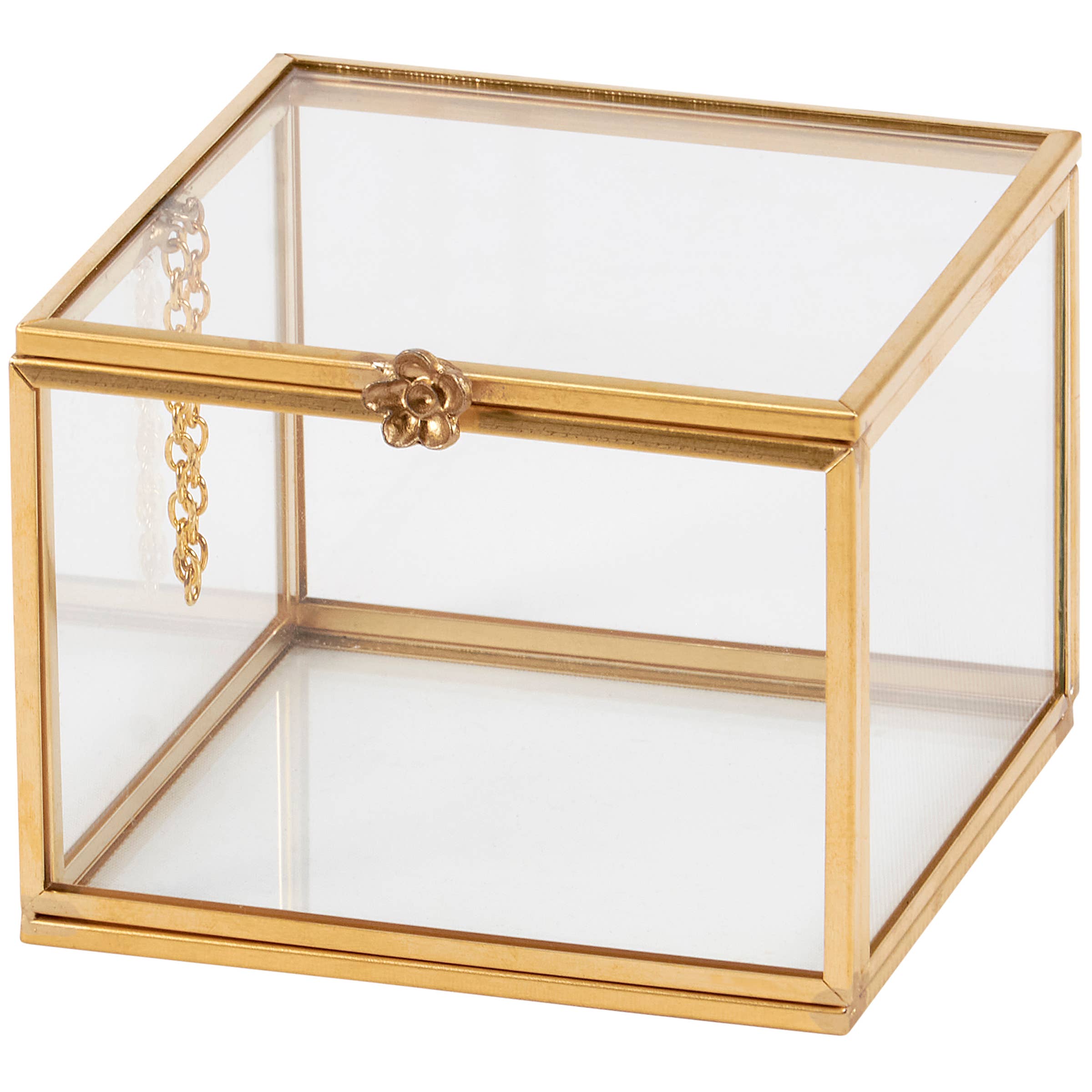 Glass Square Hinged Box