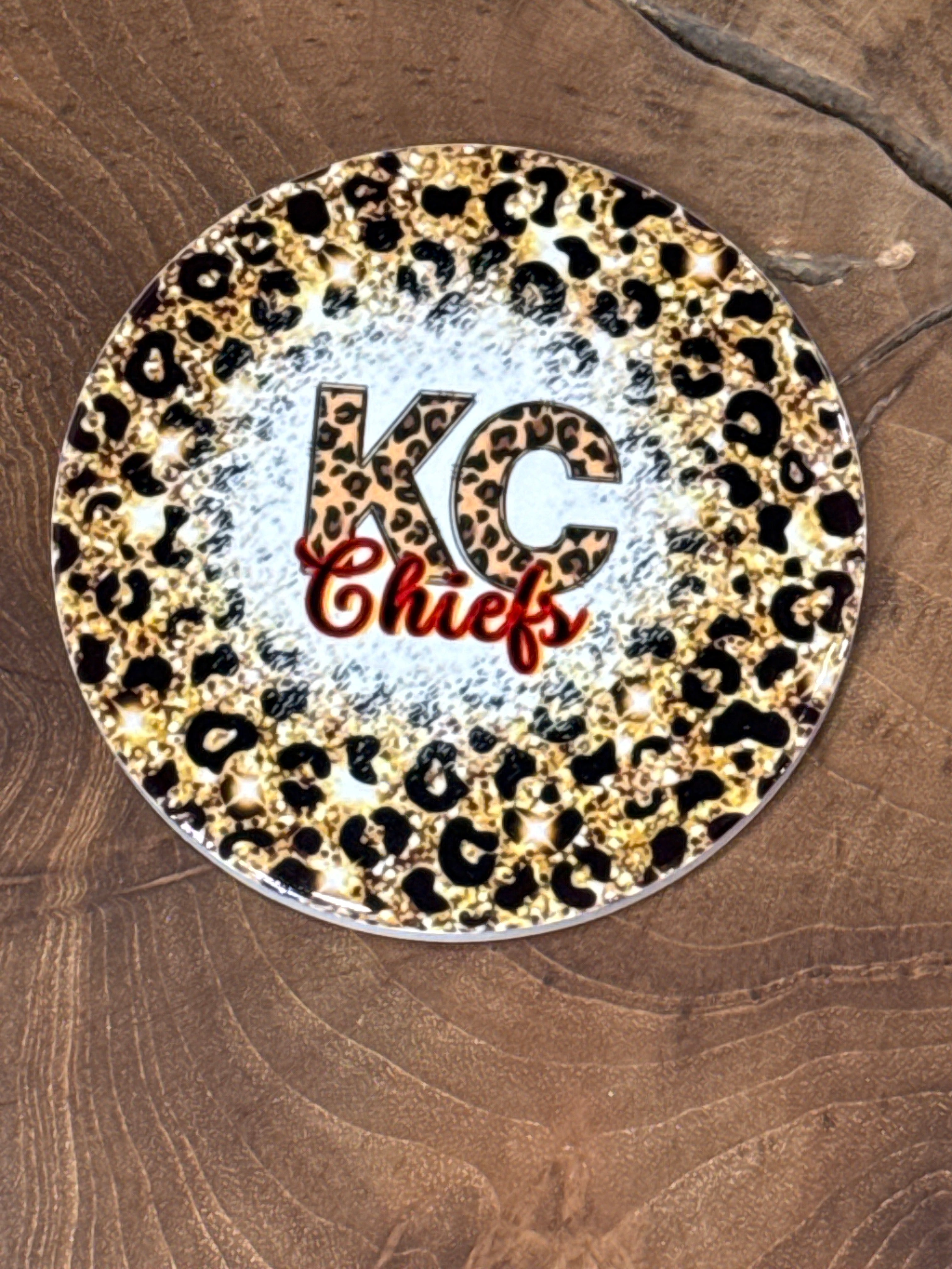 KC Chiefs Leopard Ceramic Coaster