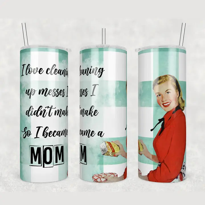 Retro Housewife Mom 20oz Skinny Tumbler