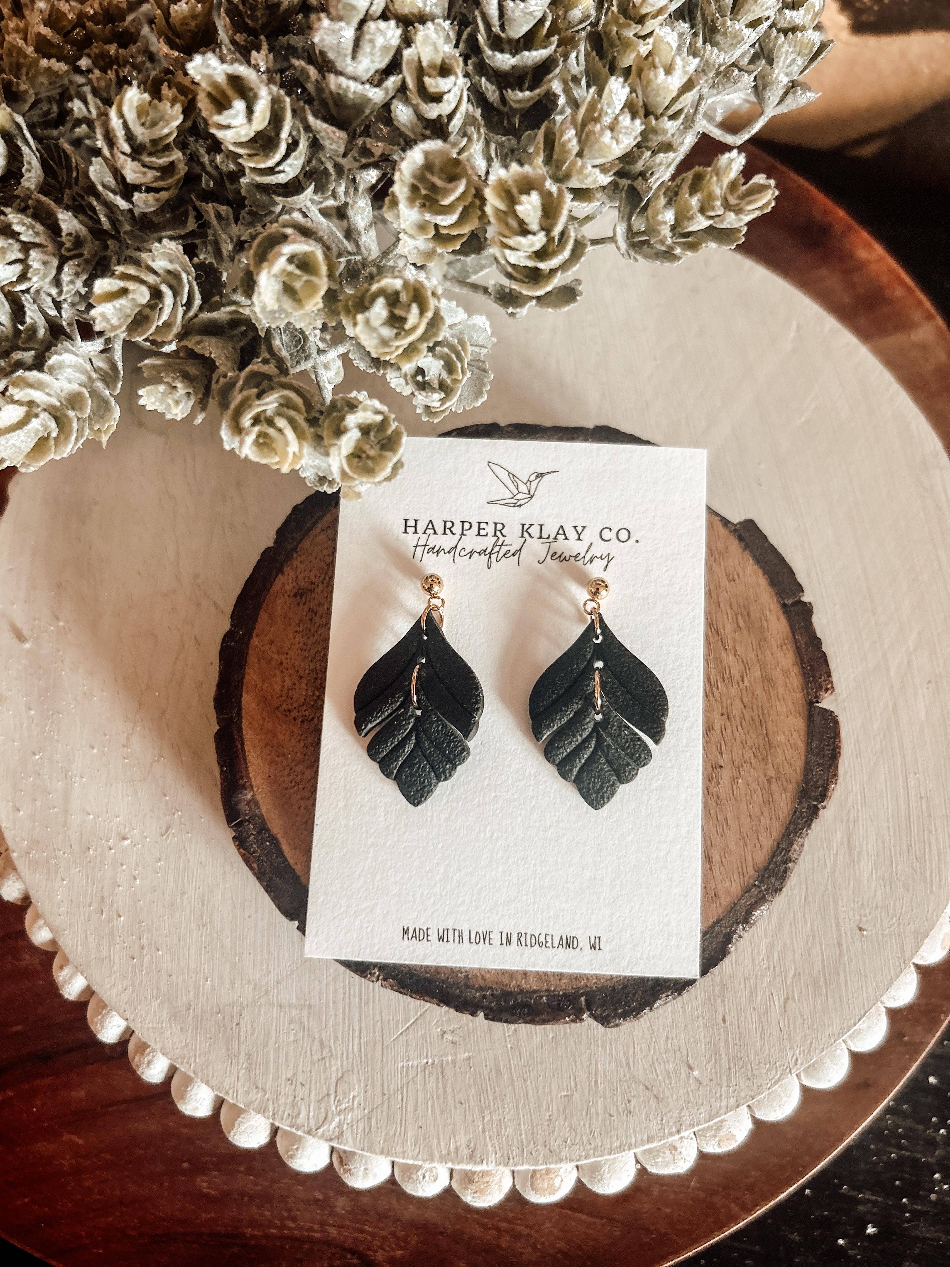 The Black Tie Set- Polymer Clay Earrings
