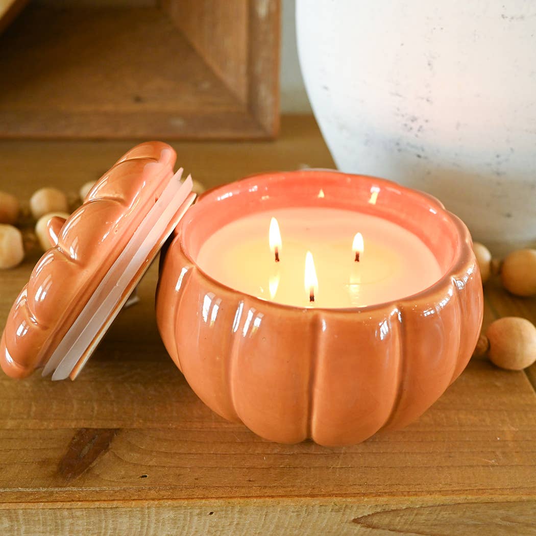 Fall Ceramic Pumpkin 16 oz: Brown Butter Pumpkin Candle