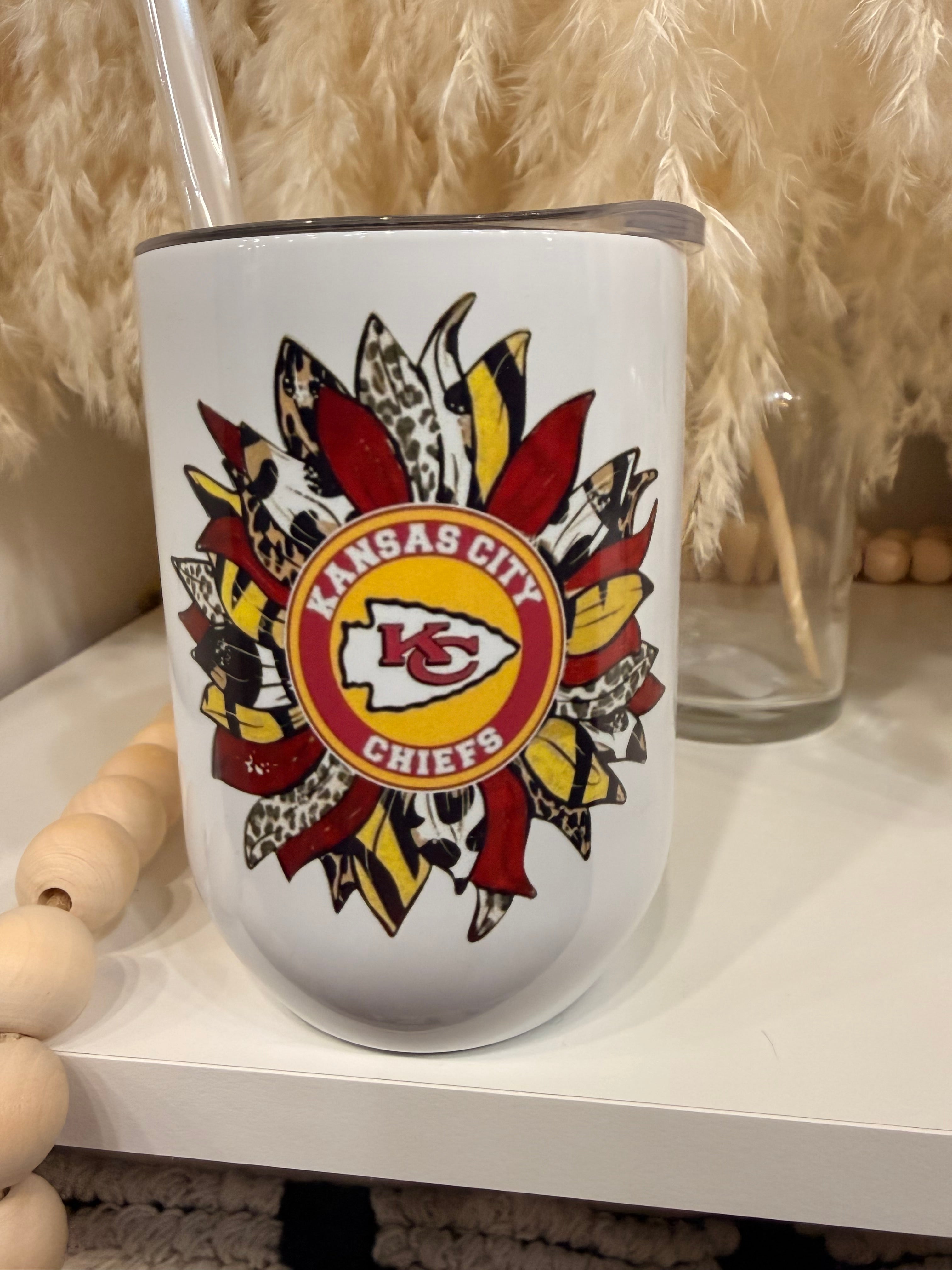 KC Chiefs Sunflower 12 oz Wine Tumbler