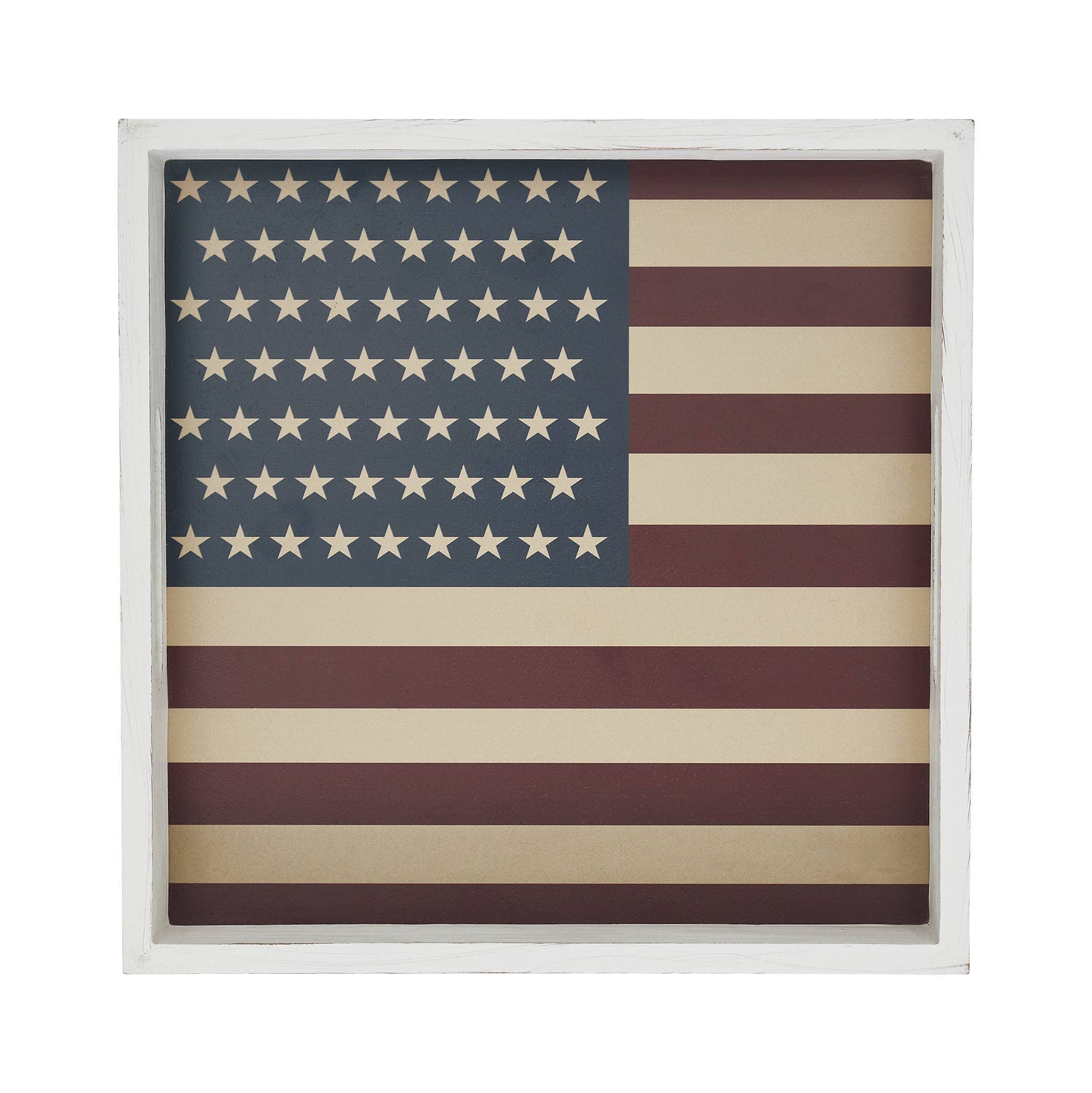 Decorative  Flag Tray Vintage USA 12x12x2