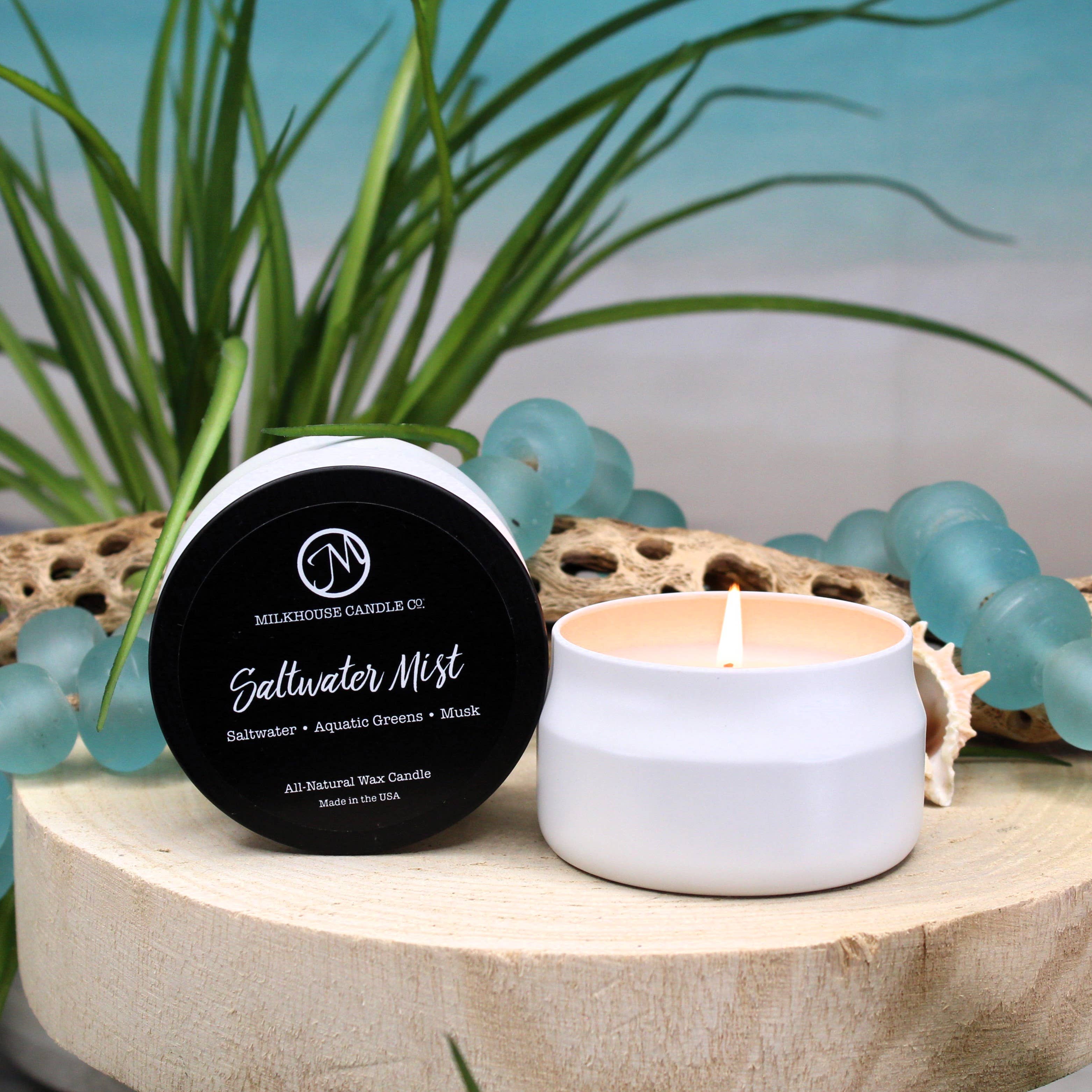 3.75 oz Traveler Tin Candle: Saltwater Mist