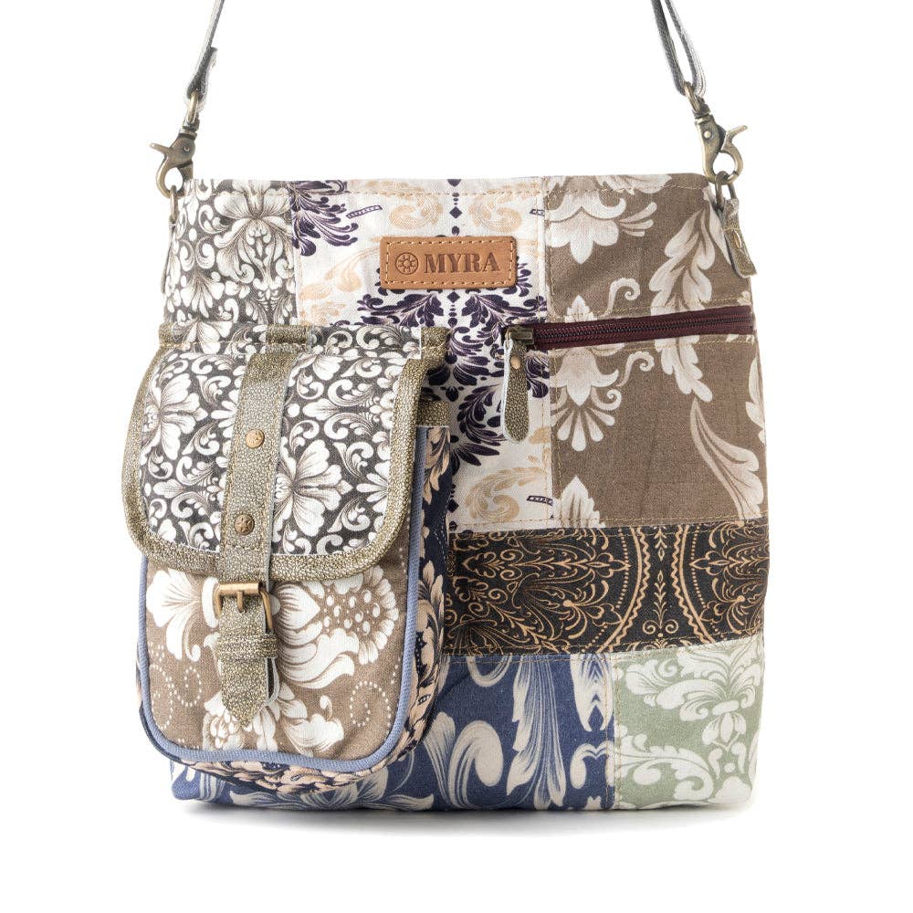Mossbloom upcycled canvas Myra Bag for Women in olive
