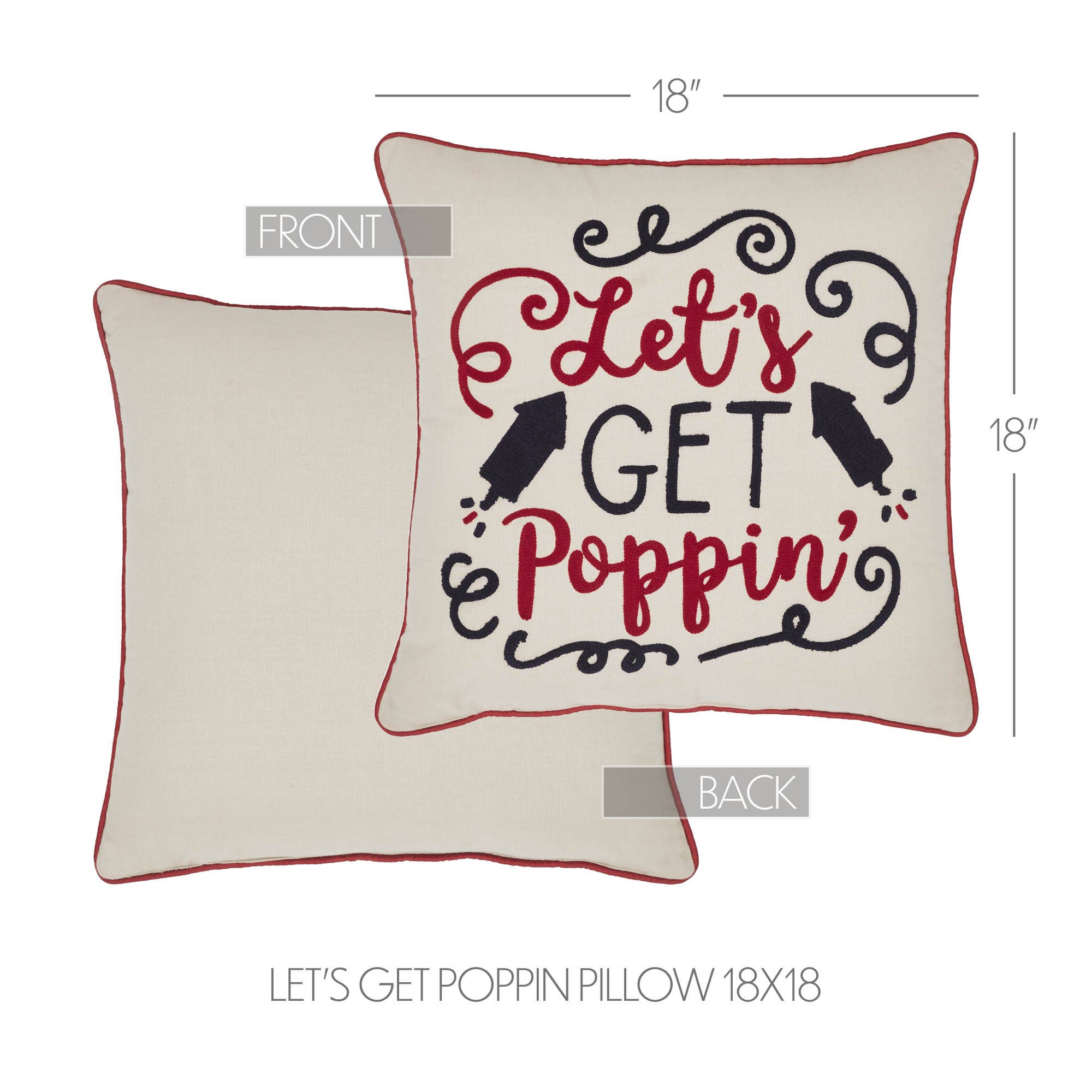 Let's Get Poppin 4th of July Pillow 18x18