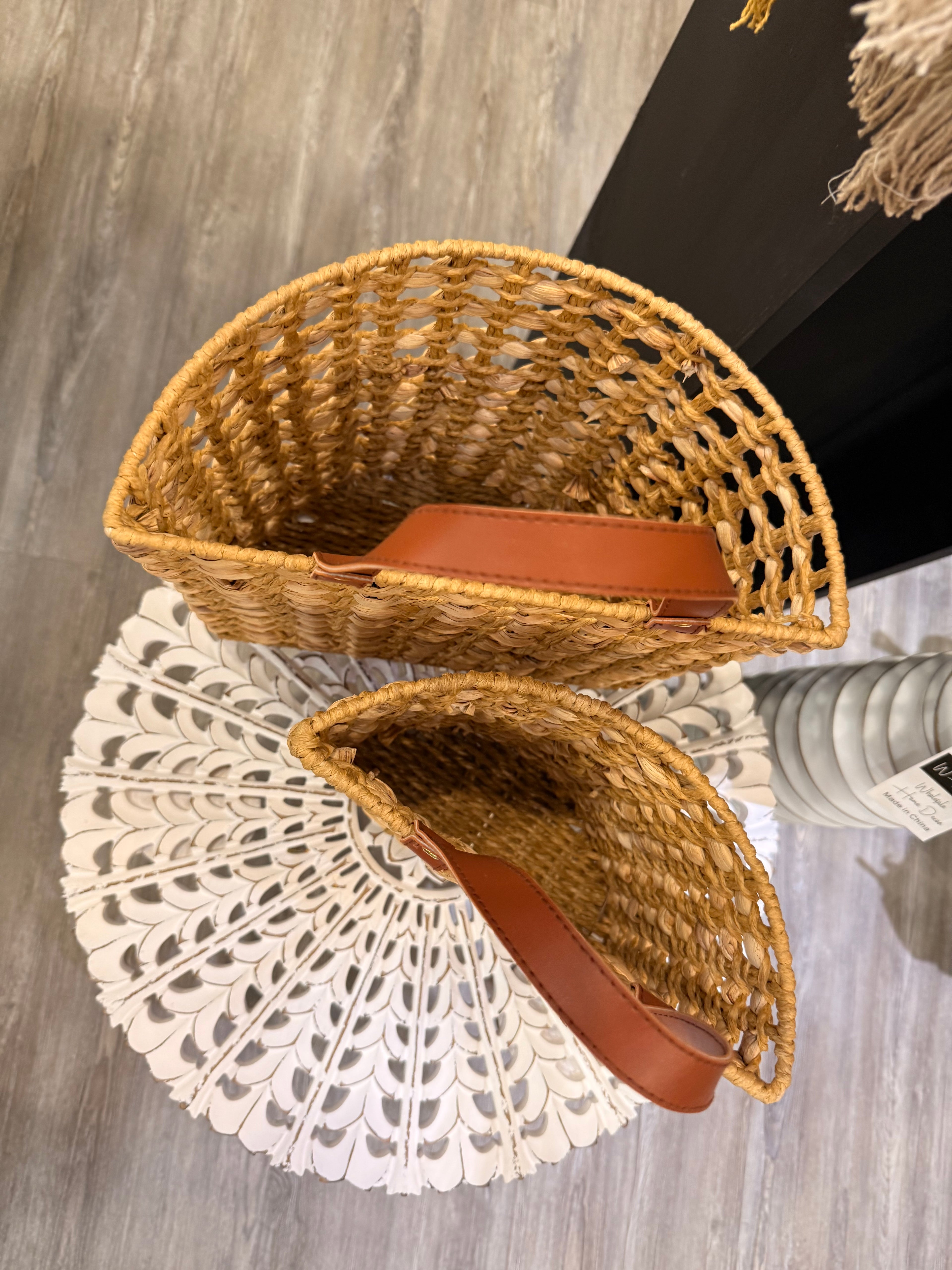 Water Hyacinth Hanging Wicker Baskets