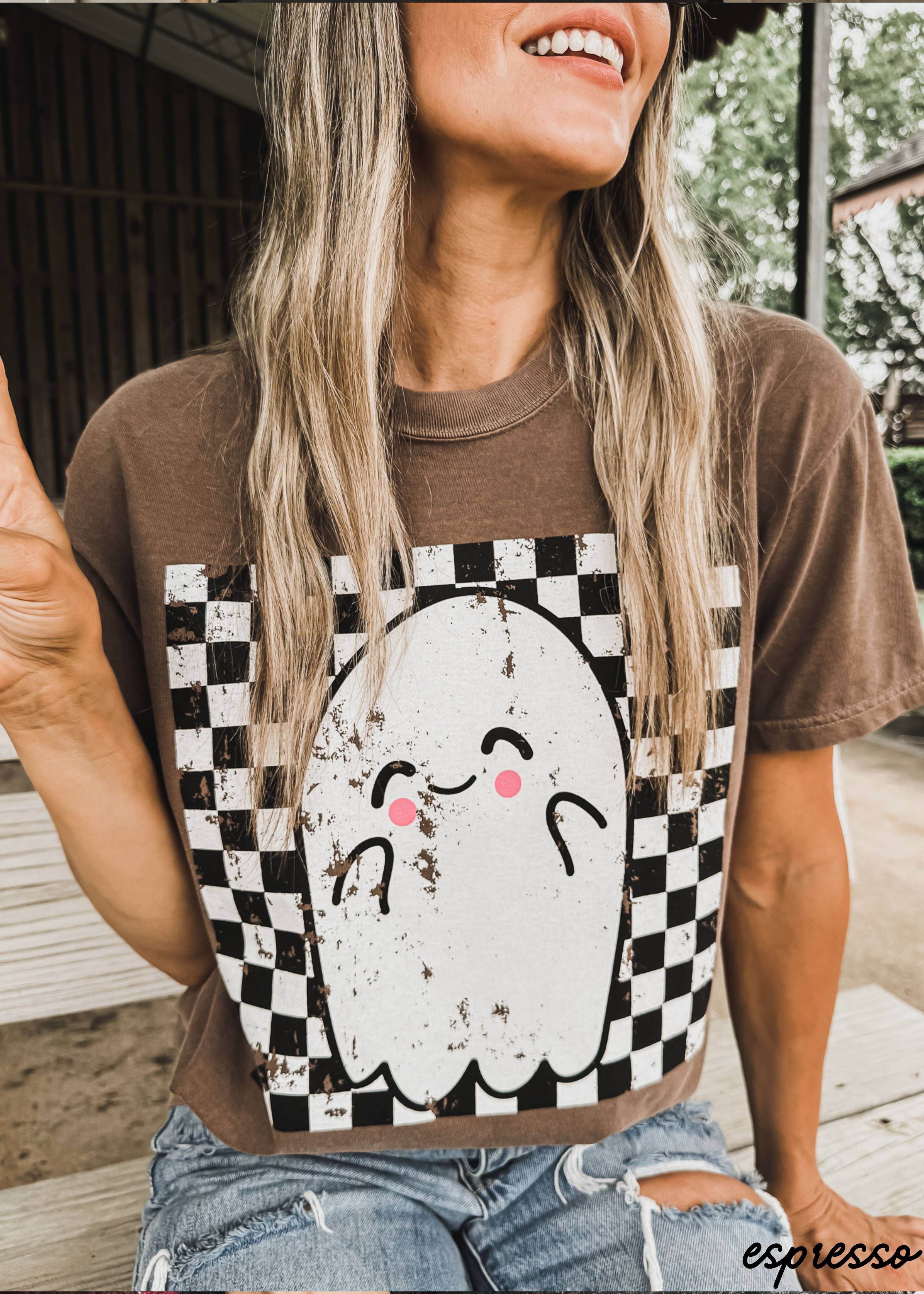 Checkered Ghost Graphic Tee