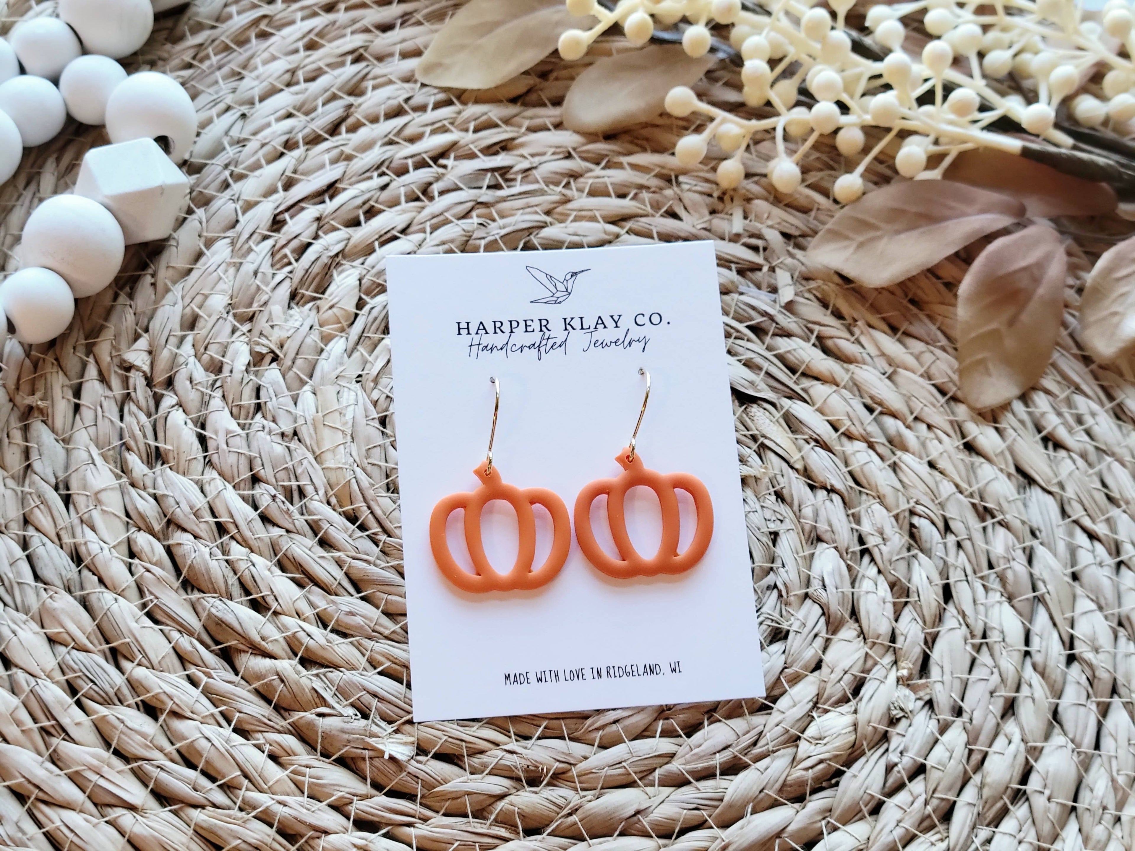 The Cutout Pumpkin Set- Polymer Clay Dangle Earrings