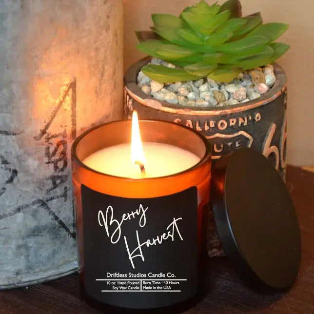Berry Harvest Soy Wax Glass Candles - Fall Decor