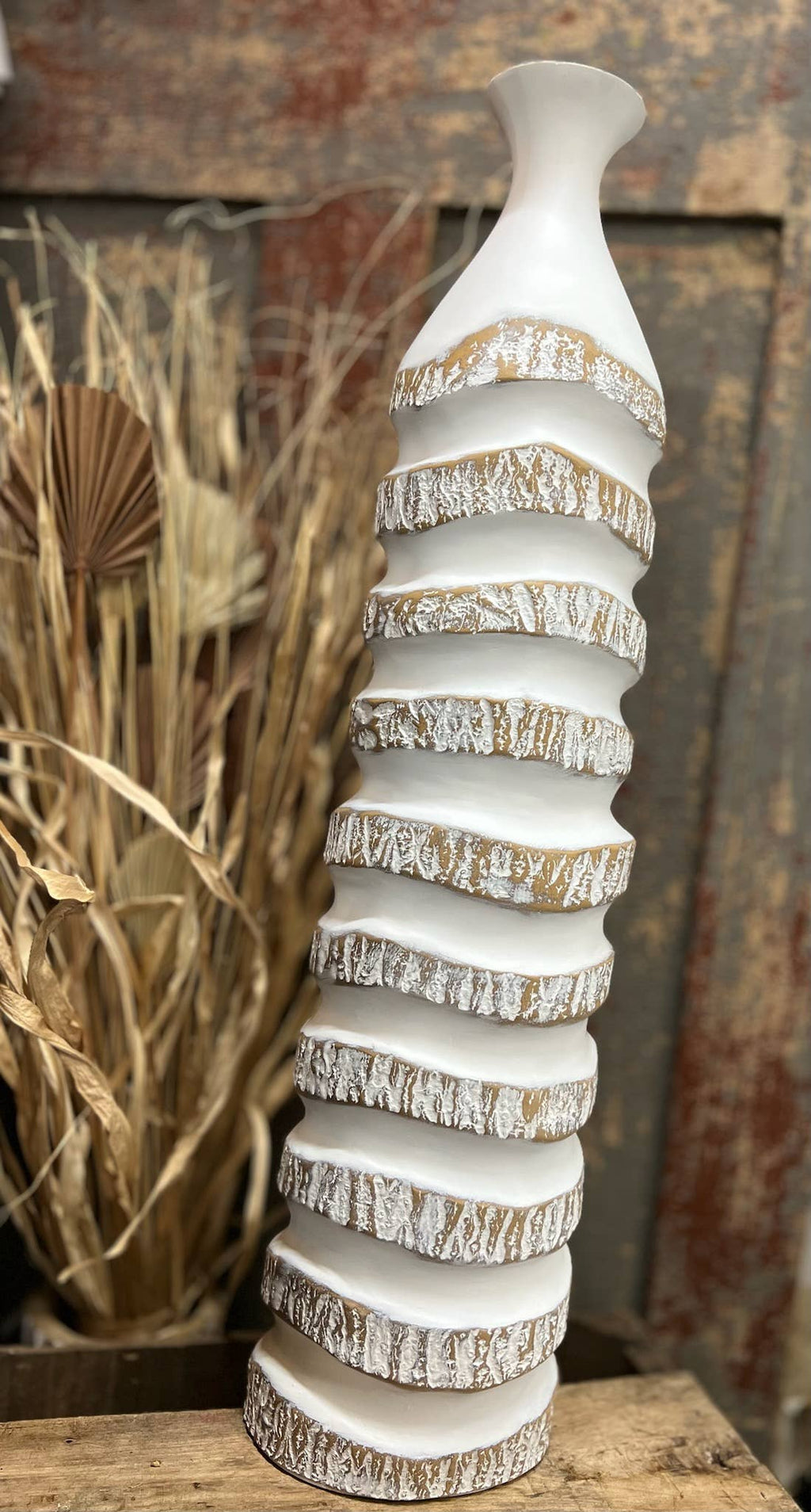 Tall Lava Rock Vase 30in