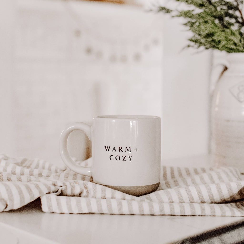 Warm & Cozy Stoneware Coffee Mug - Fall Decor & Gifts