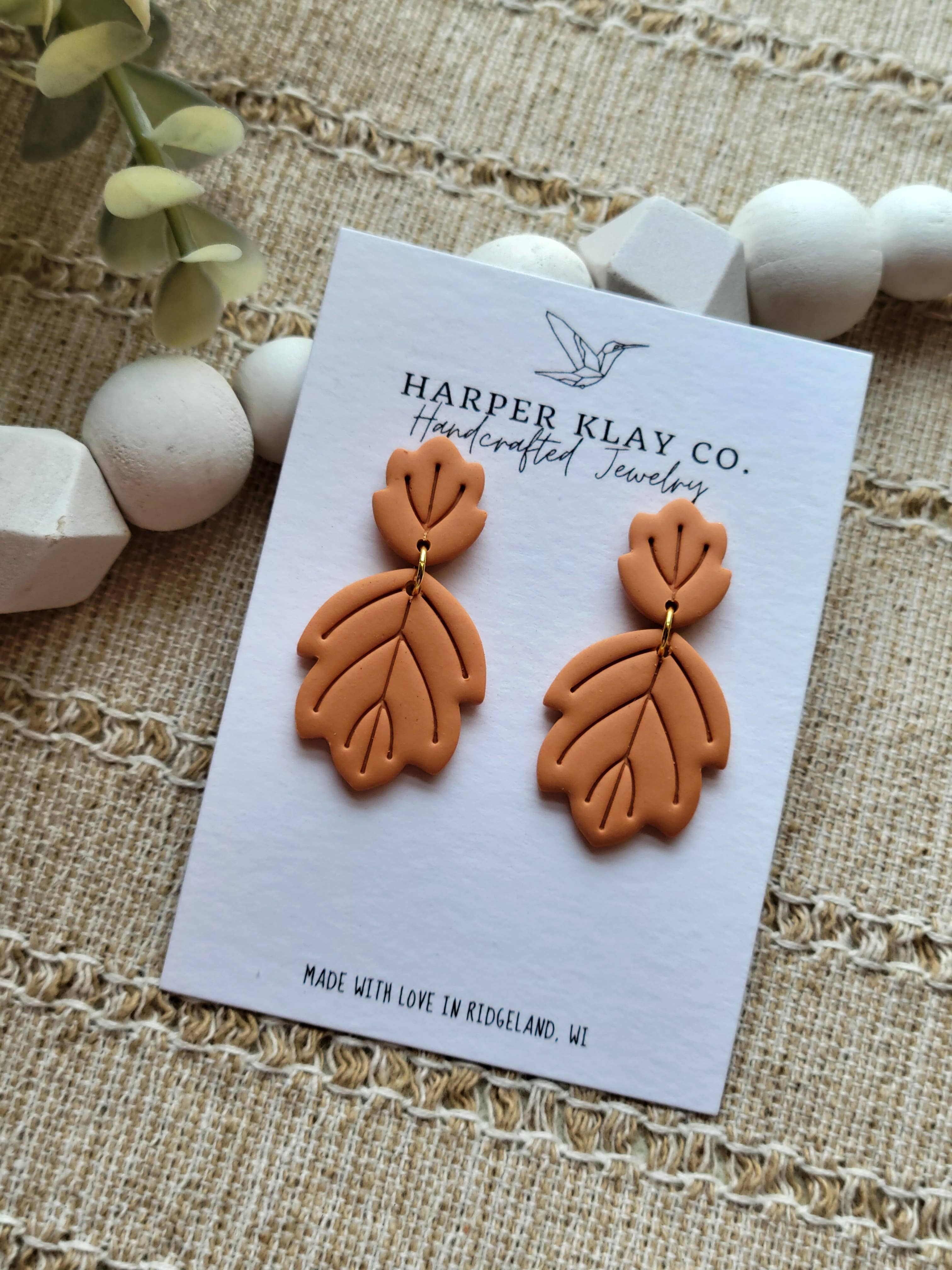 The Leaf Dangles - Polymer Clay Dangle Earrings