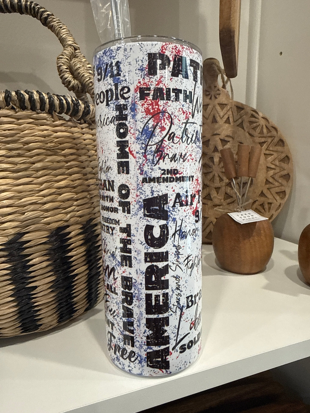 Patriotic Collage 20oz Skinny Tumbler