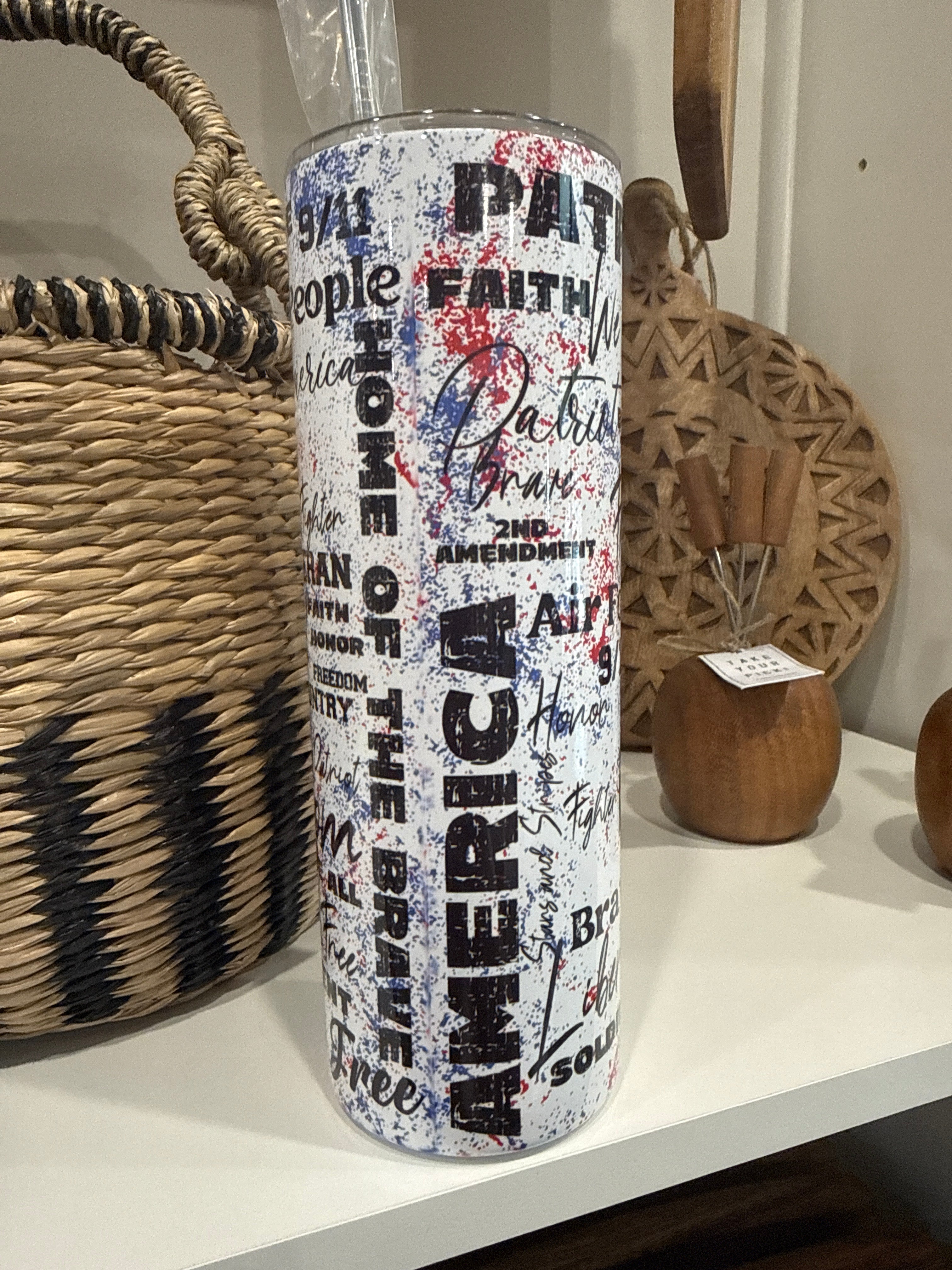 Patriotic Collage 20oz Skinny Tumbler