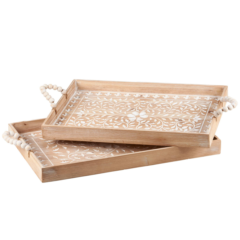 Floral Wooden Tray