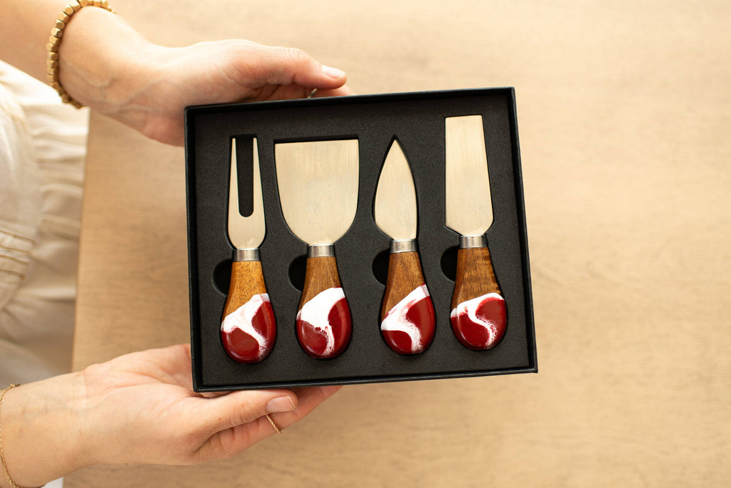 Resin Coated Cheese Knife Set - Set of 4