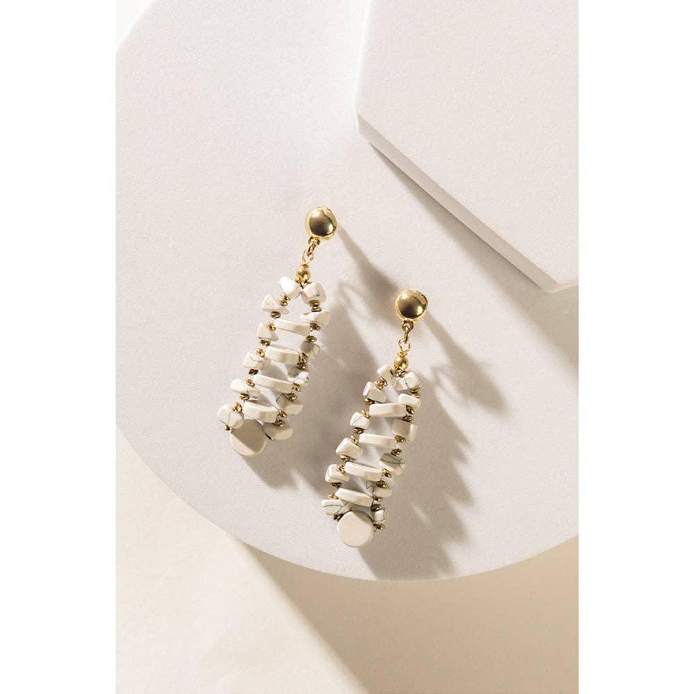Seraphah Dimensional Earrings In White Myra Bag
