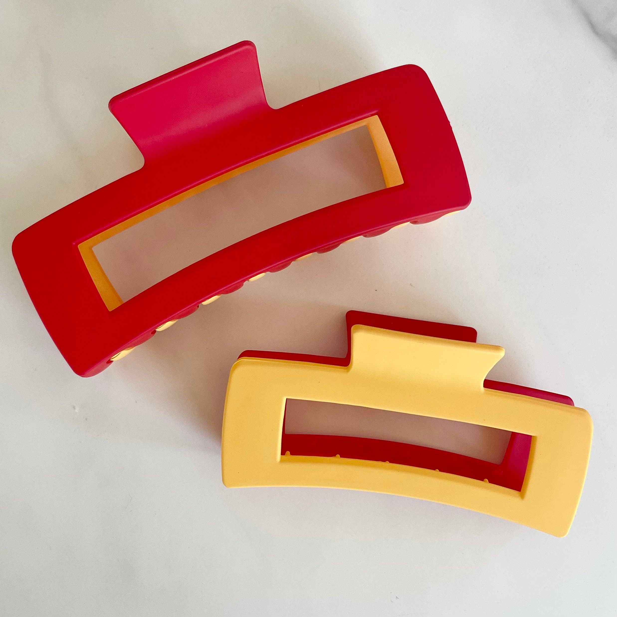JUMBO Two Tone Claw Hair Clip - Chiefs