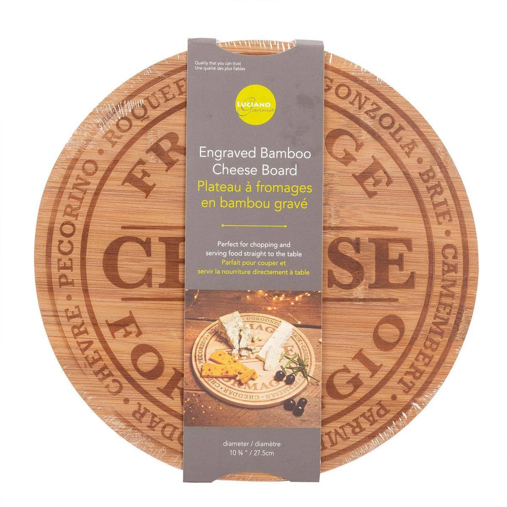 Luciano Gourmet Engraved Bamboo Cheese Board