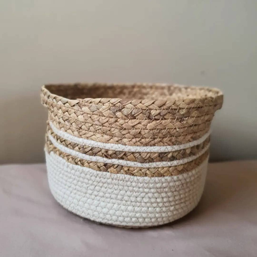 Soft White Basket–Decorative Storage,Planter Basket