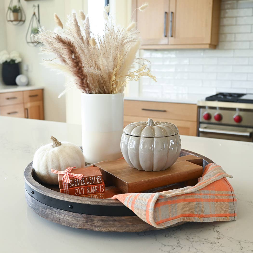 Fall Ceramic Pumpkin 16 oz: Caramel Corn Candle