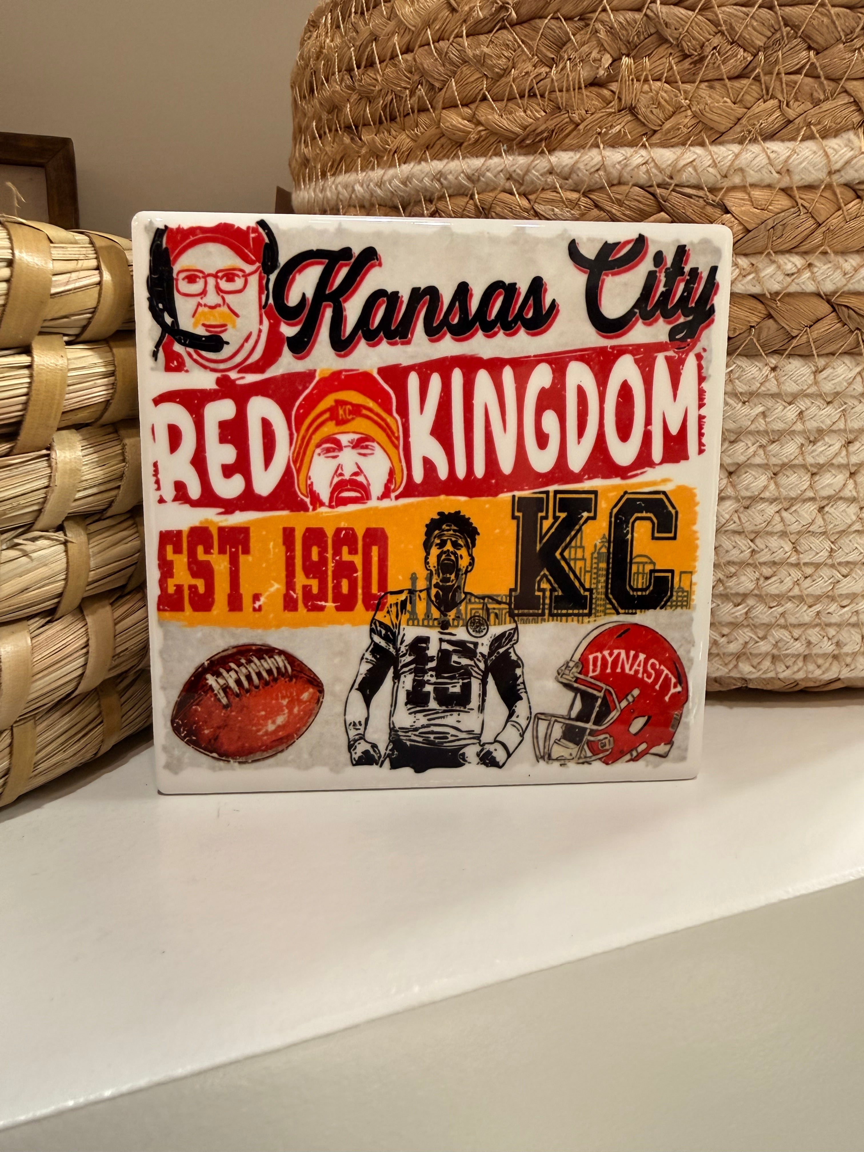 KC Red Kingdom Football Ceramic Coaster