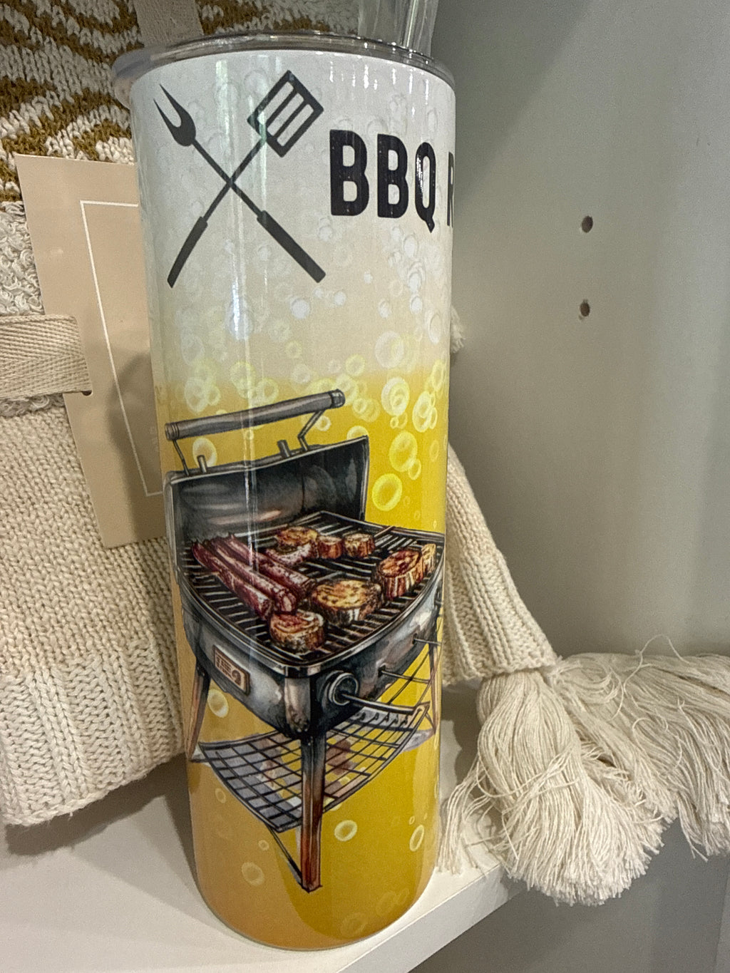 BBQ Rules for Men 20oz Skinny Tumbler