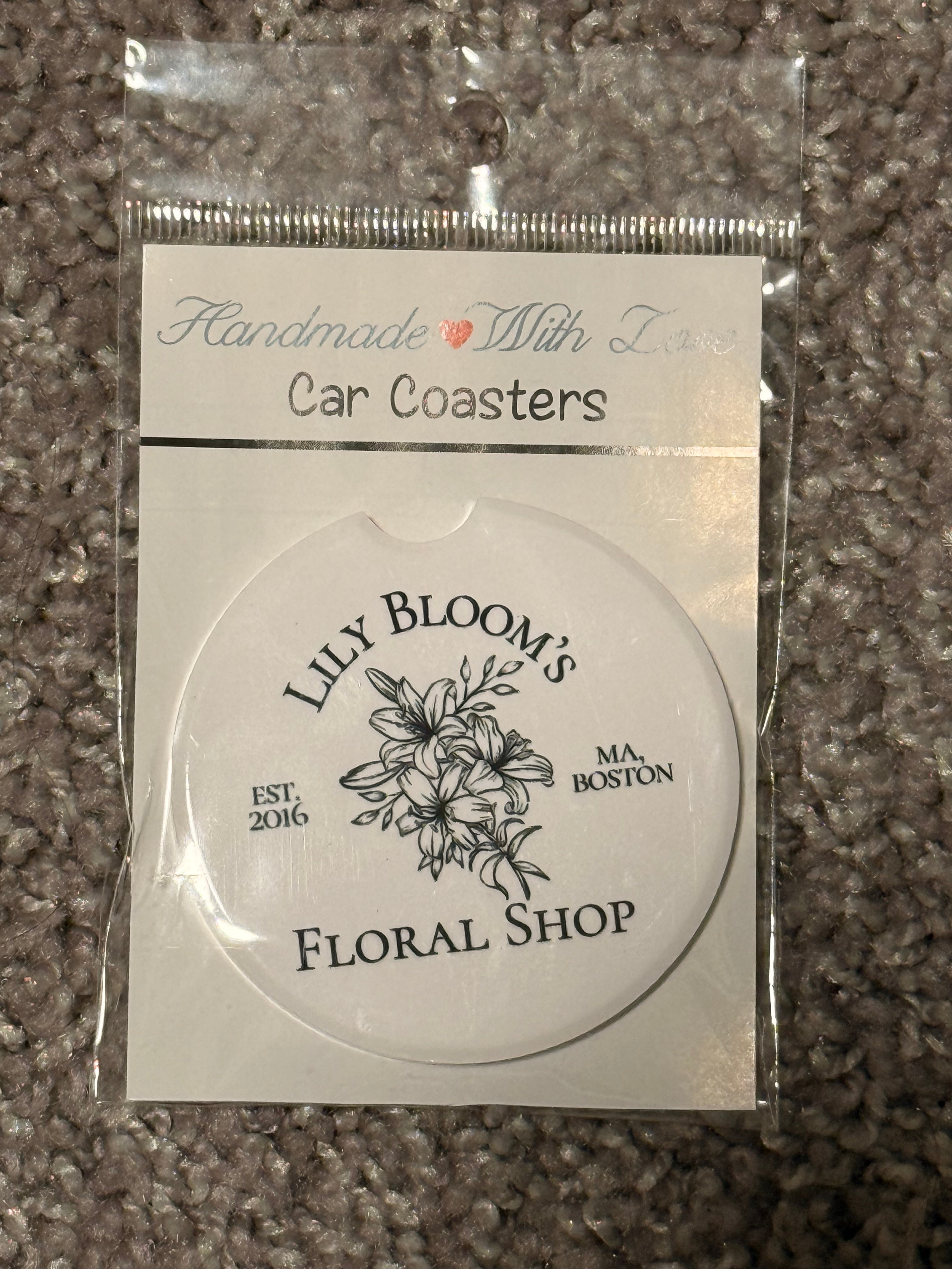 Lily Bloom's Floral Shop Colleen Hoover Ceramic Car Coaster