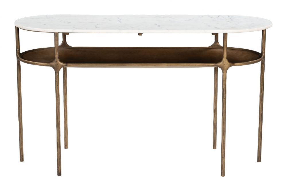 Bild White Marble Top Oval Console Table